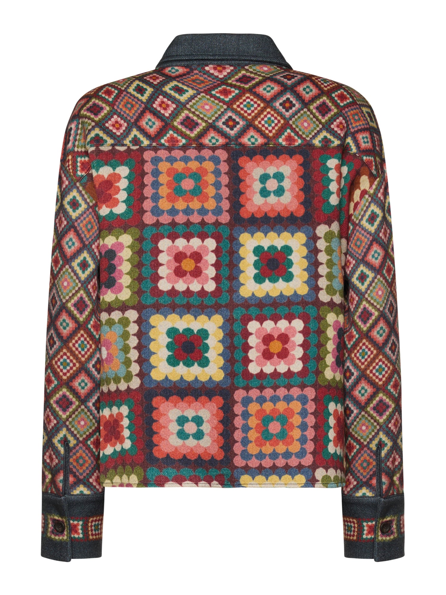 Wool-Silk  Jacket Crochet Print