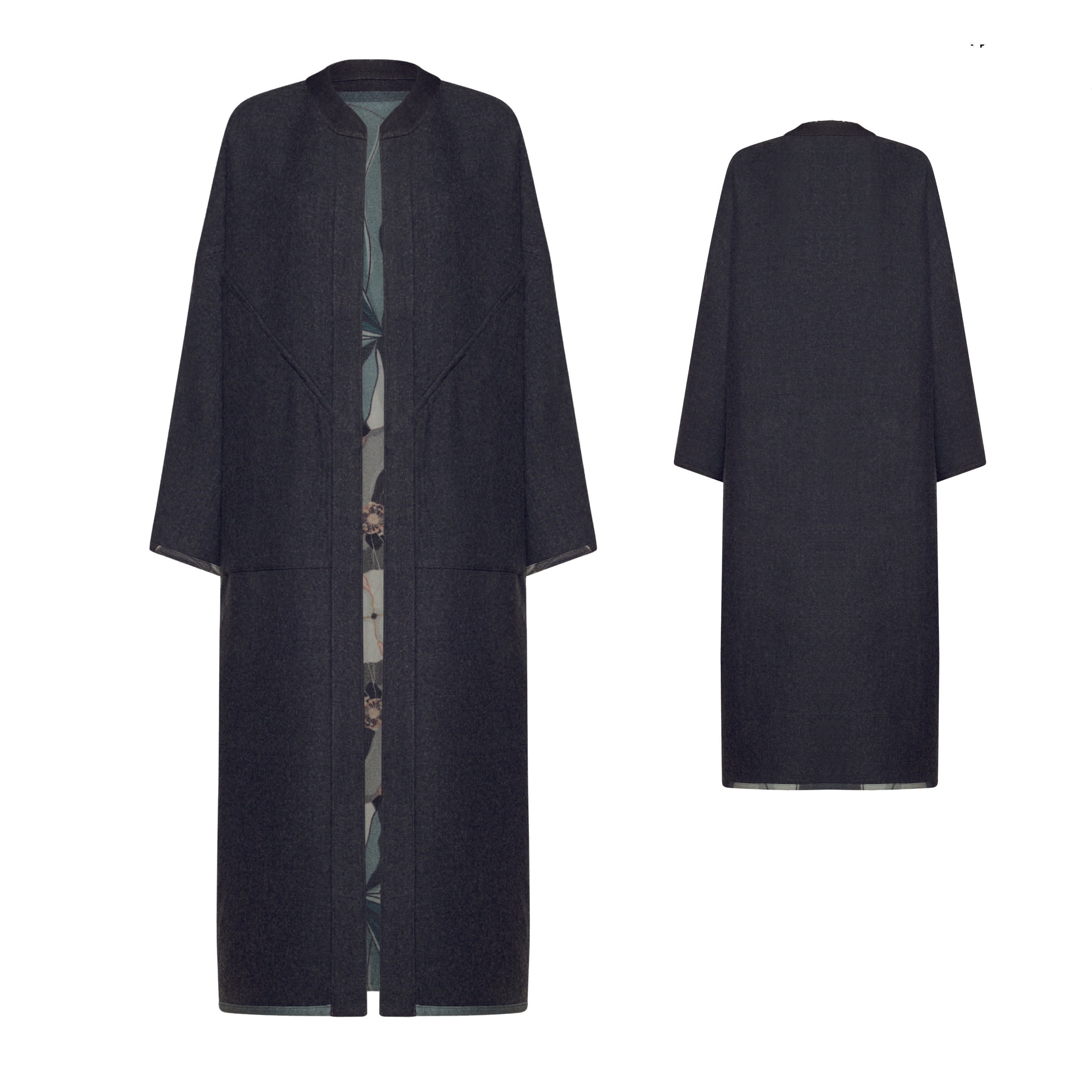 Reversible Jacquard Coat Magnolia Print