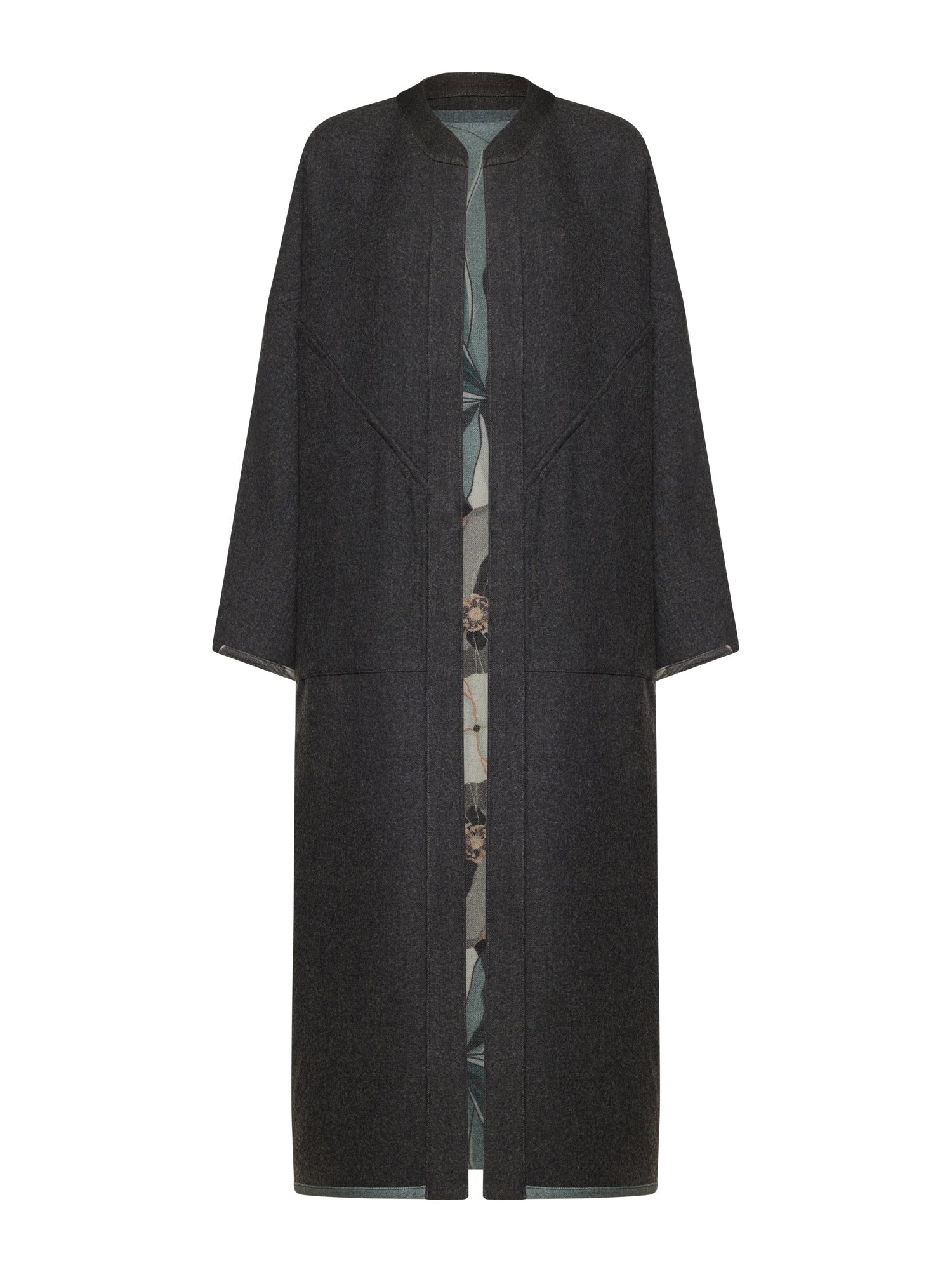 Reversible Jacquard Coat Magnolia Print