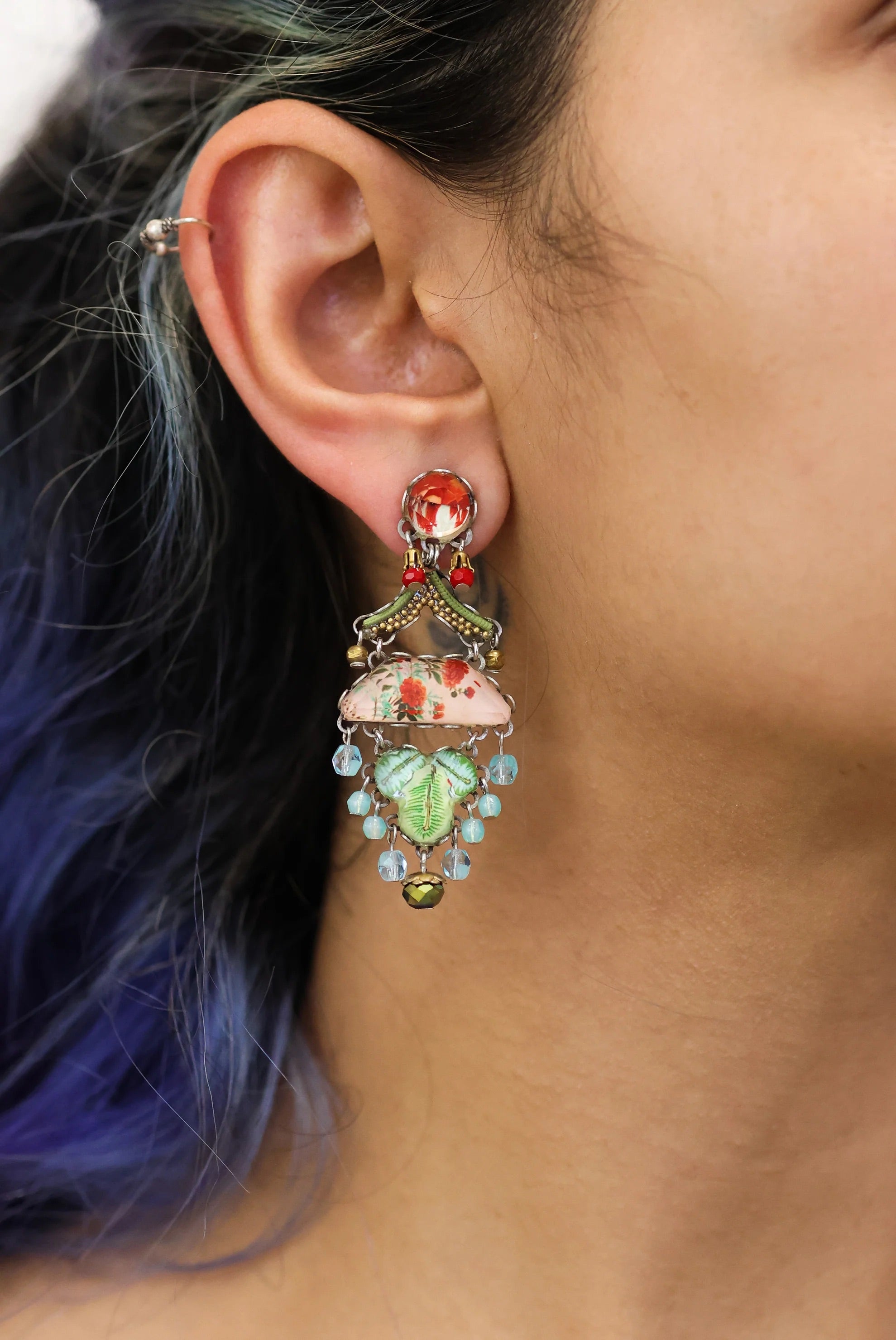 Femenine Earrings Flower Garden Set, Alyssum