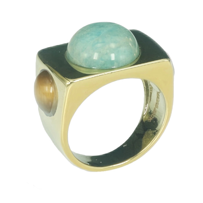Gold Liberty Ring with Amazonite