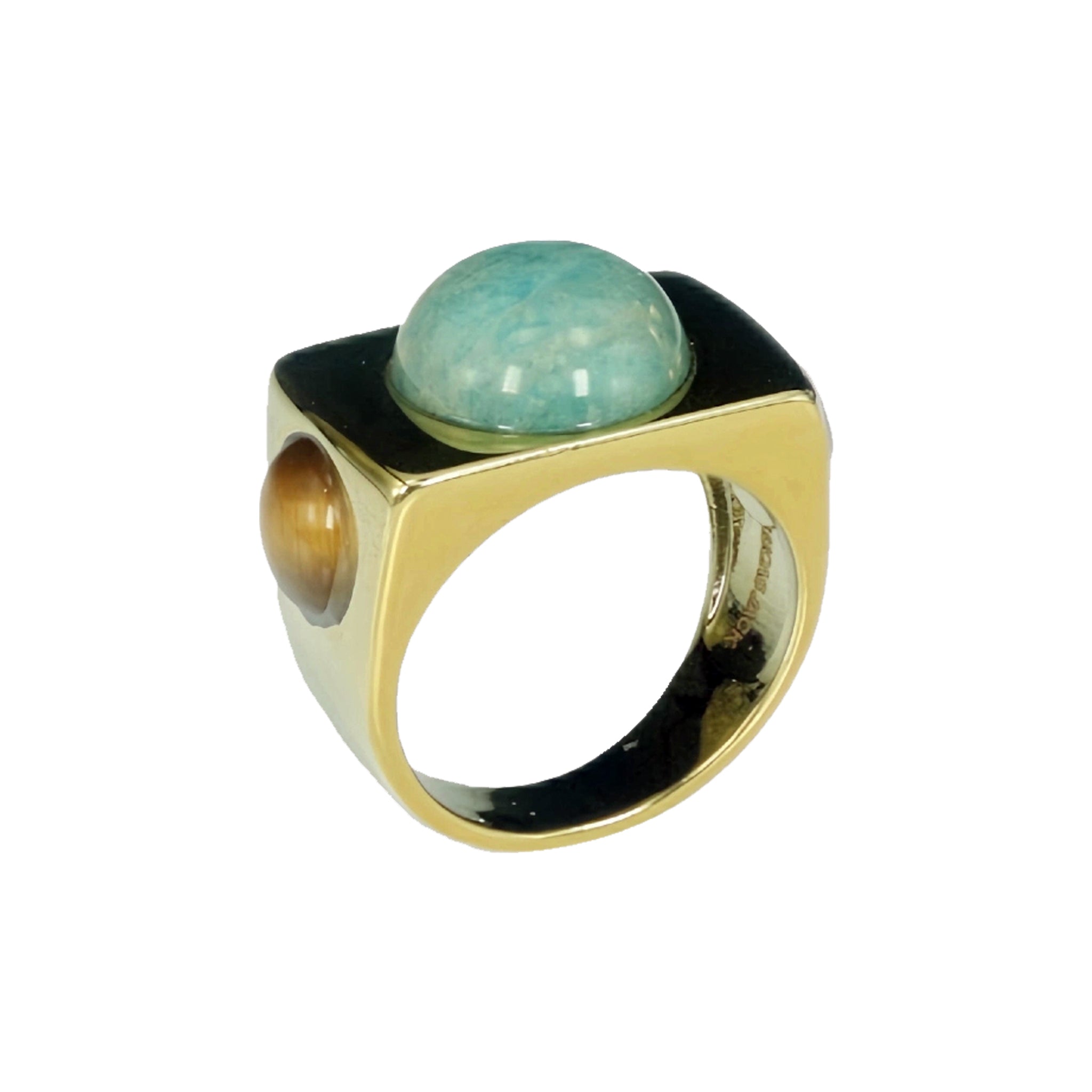 Gold Liberty Ring with Amazonite