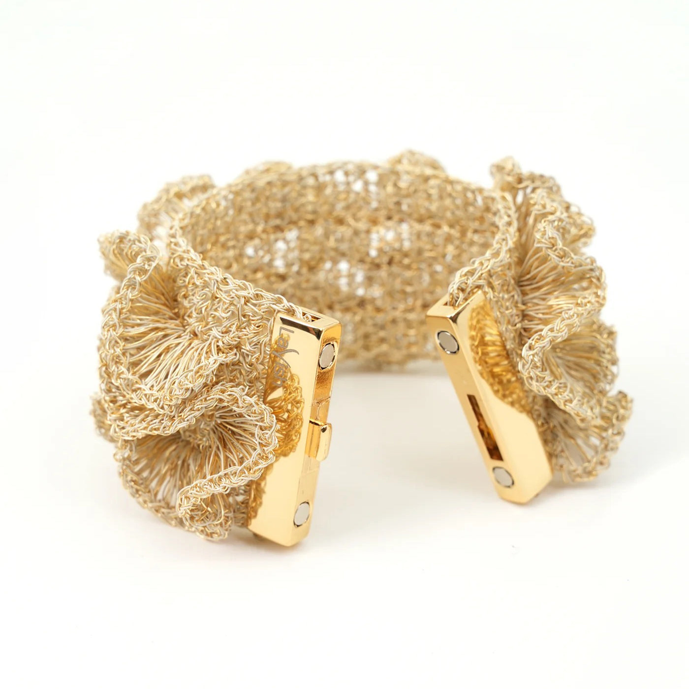 Vintage Gold Rio Handmade Ruffled Crochet Bracelet