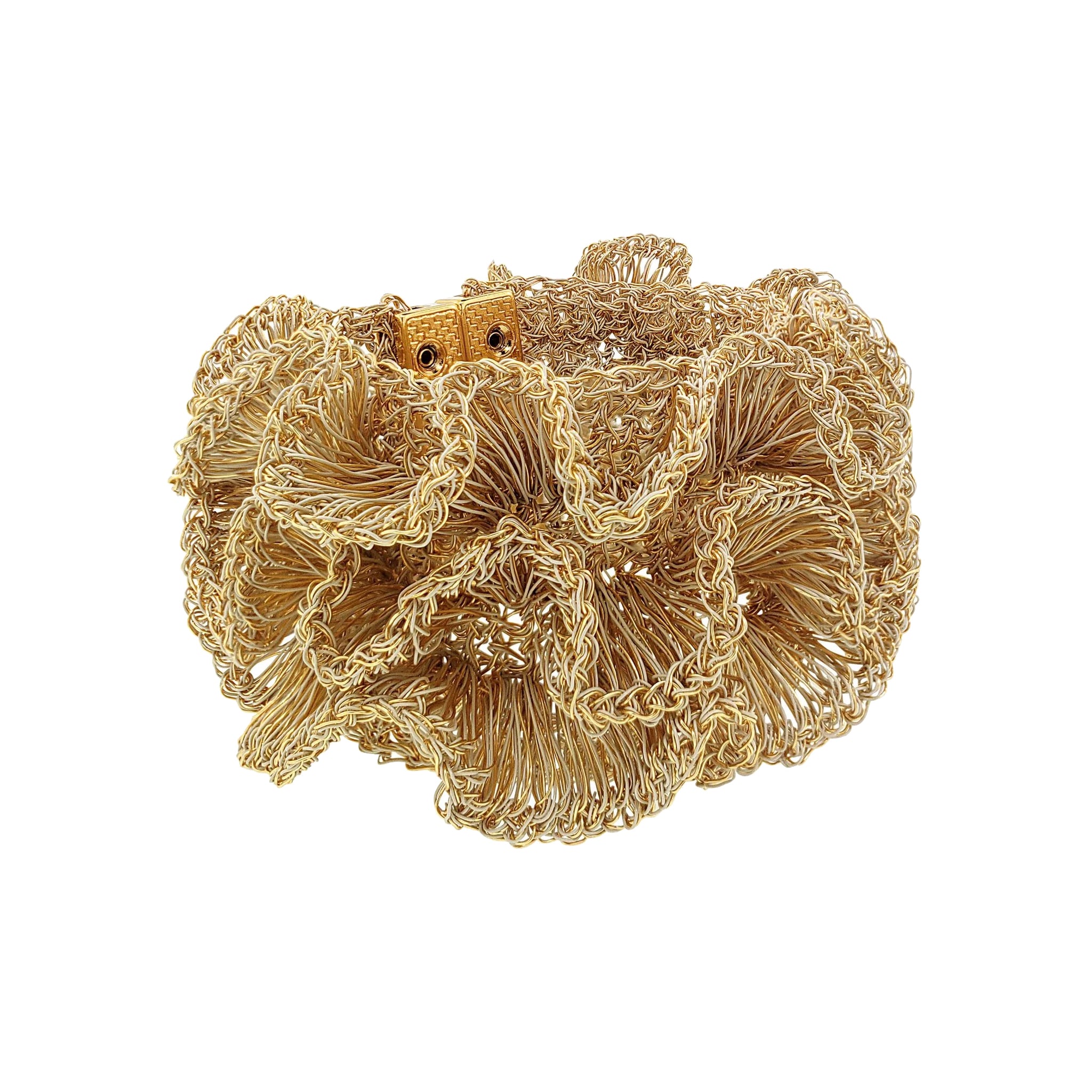 Vintage Gold Rio Handmade Ruffled Crochet Bracelet