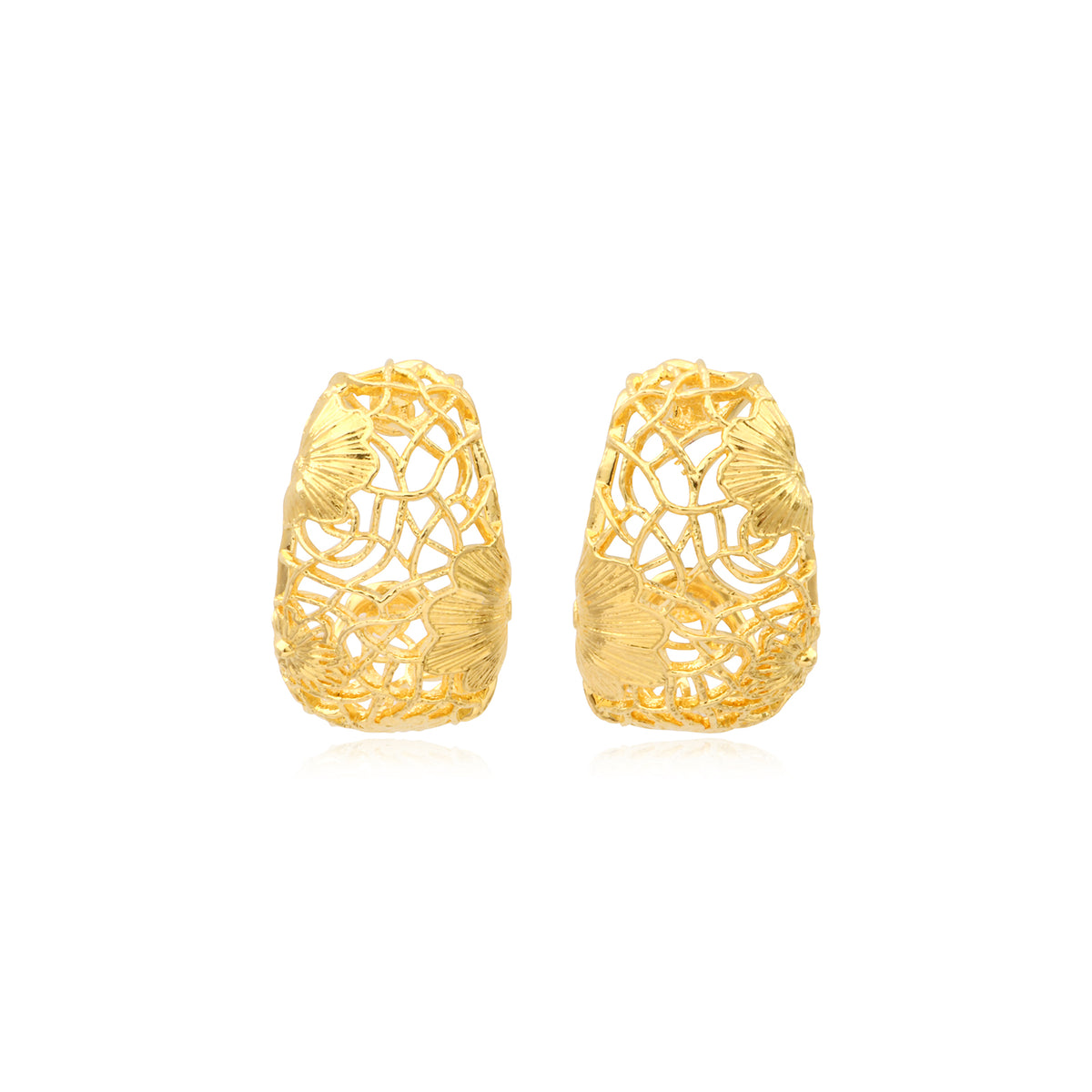 Serenata round hoop earrings – Gold-plated
