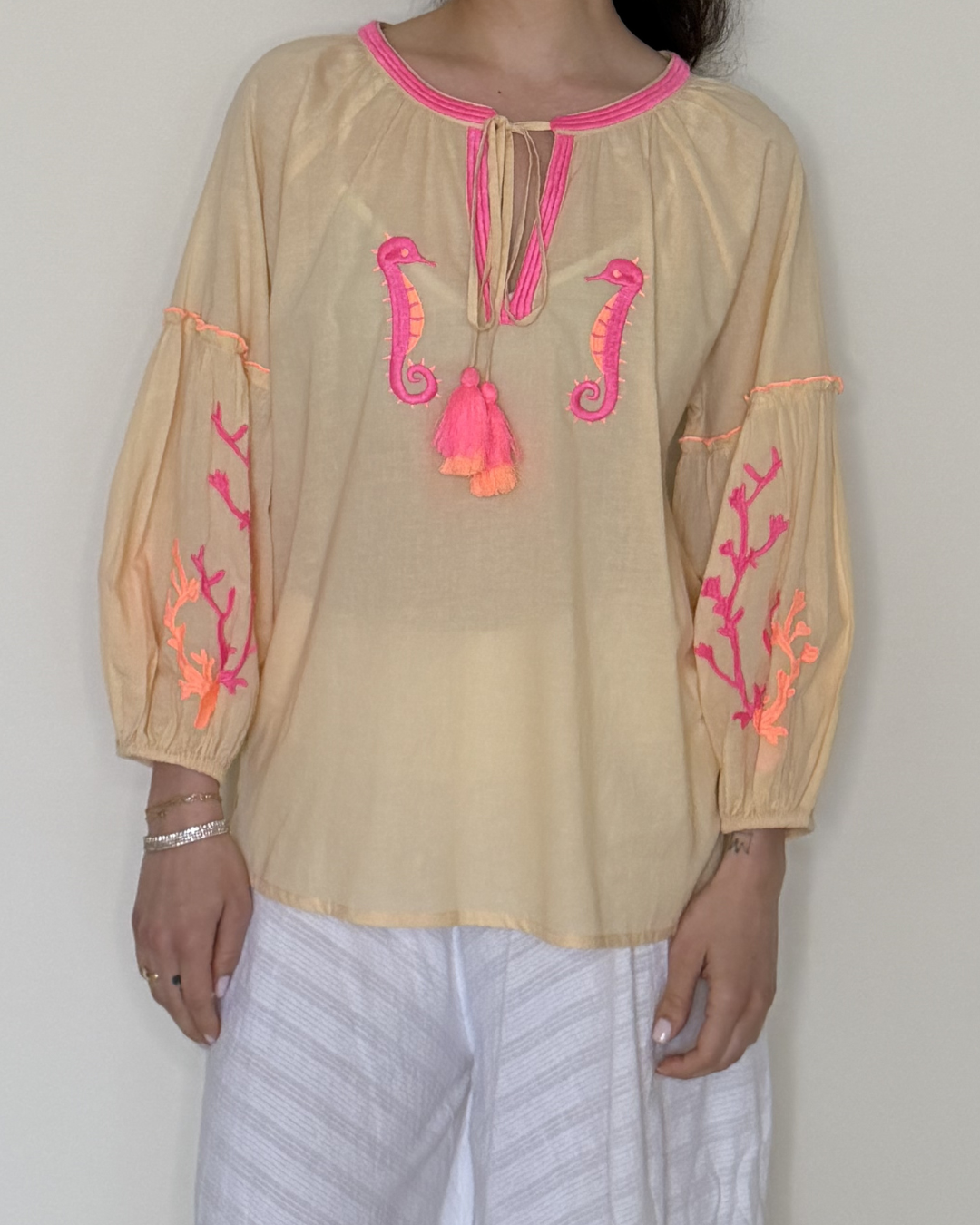 Sea Horse Cotton Blouse
