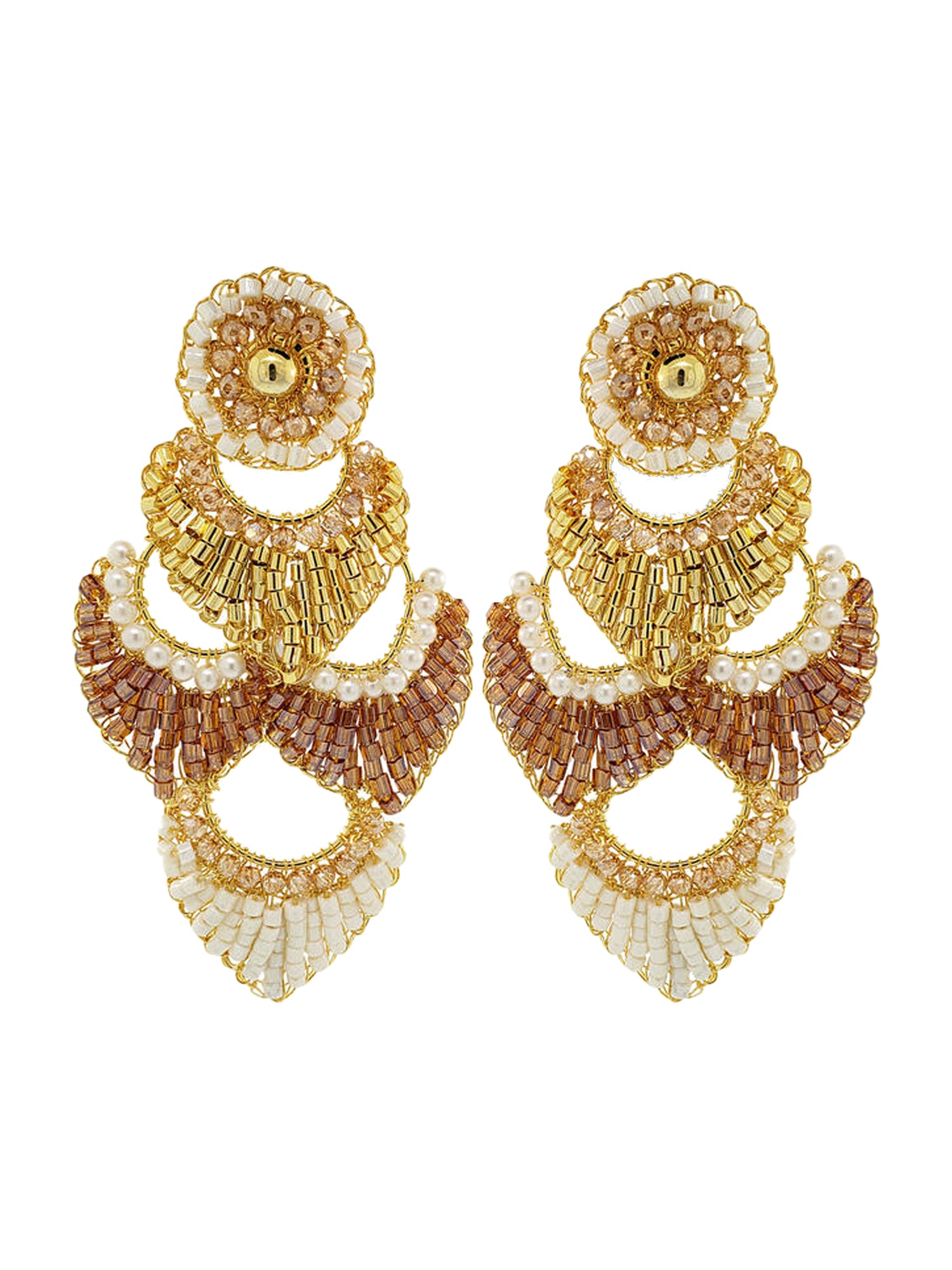 Siren Chandeliers Earrings - Golden