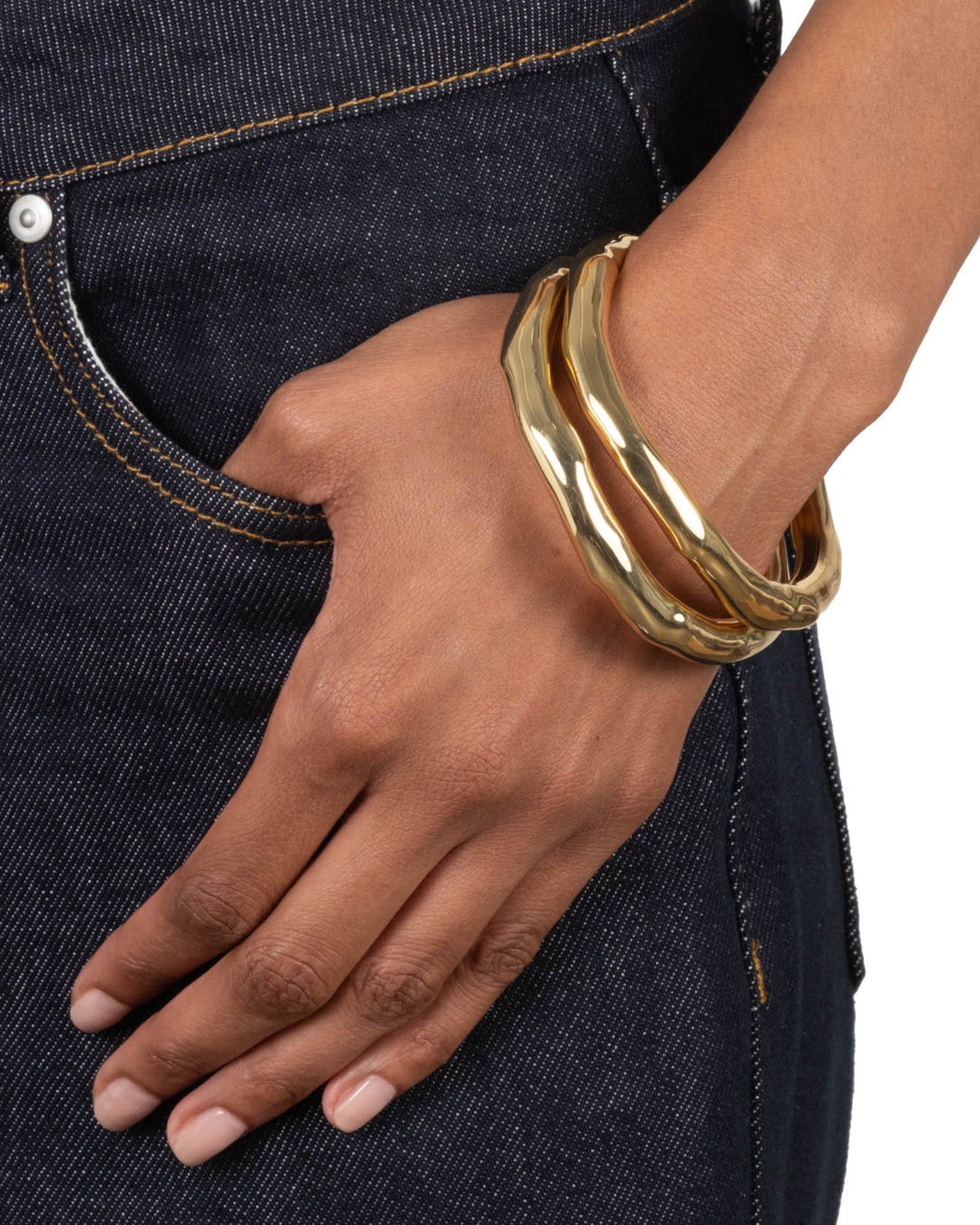 Small Molten Bangle Bracelet - Gold