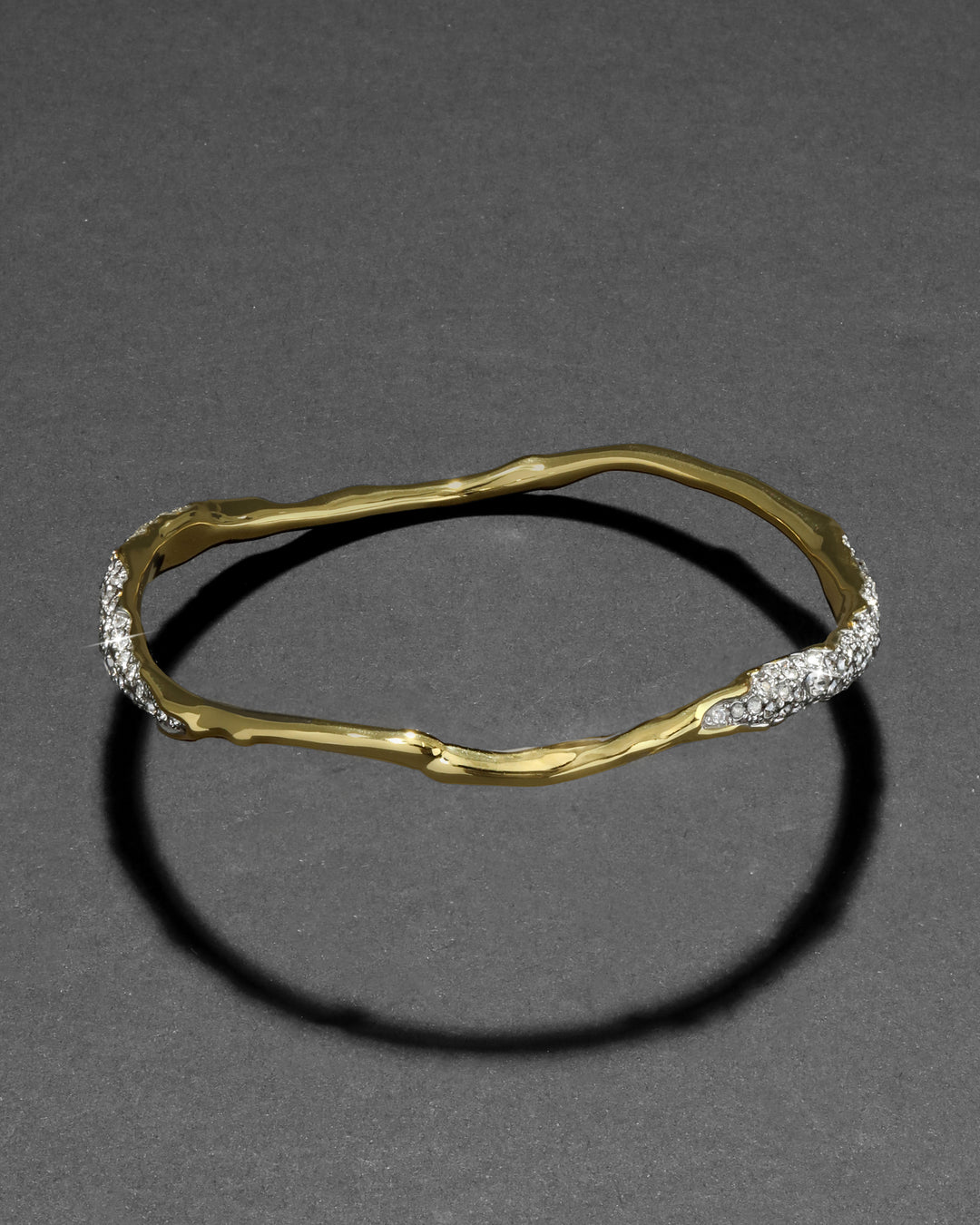 Solanales Gold Crystal Skinny Bangle Bracelet