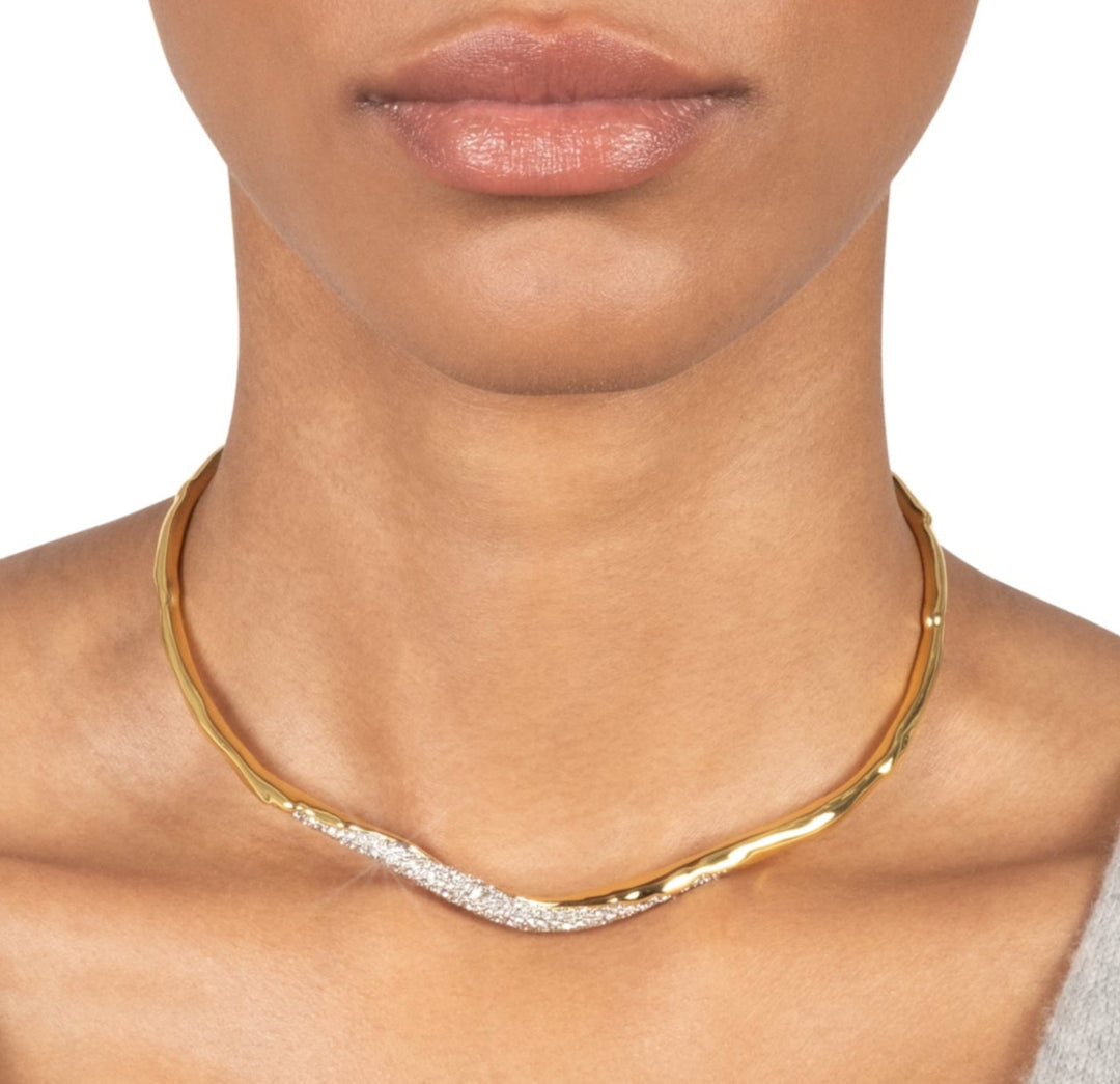Solanales Gold Crystal Skinny Collar