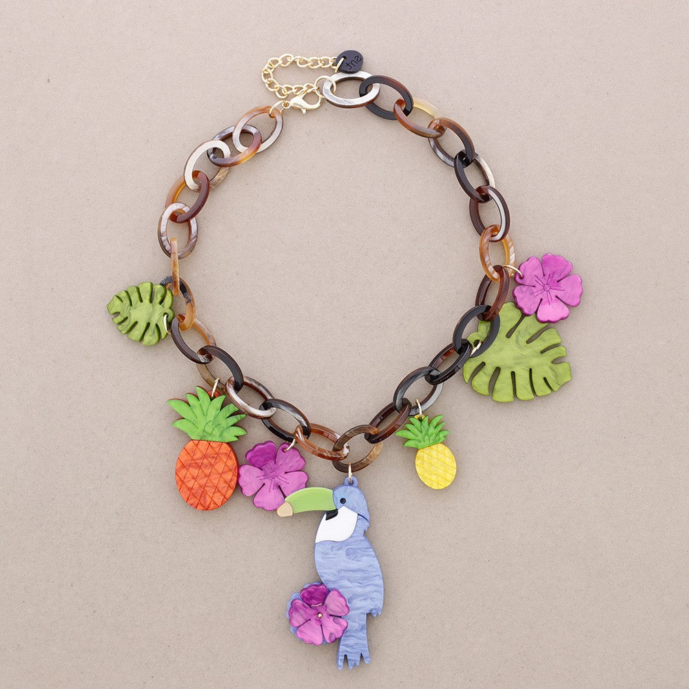 Tropical Party Resin Pendant Link Necklace - Combo 2