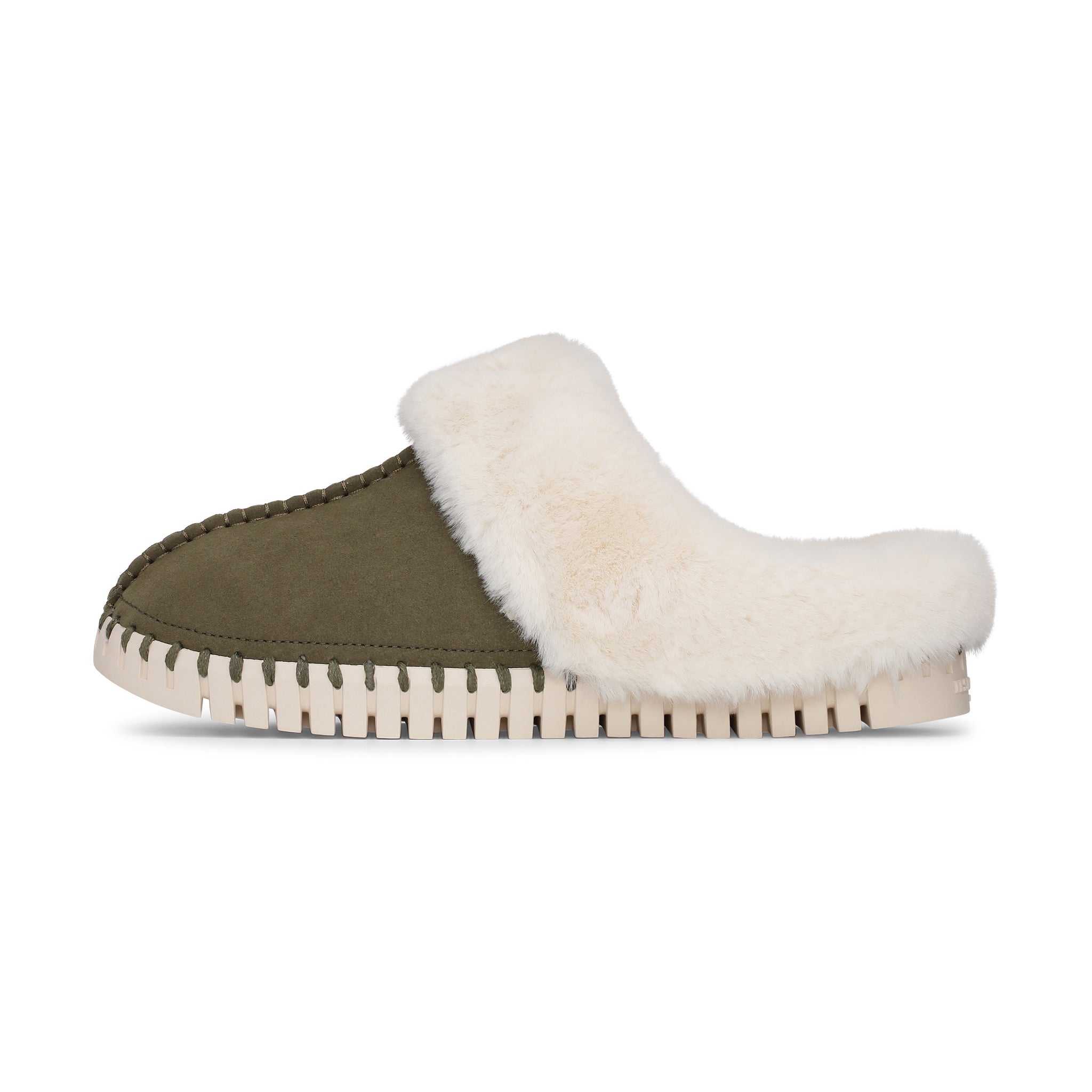 Tulip Open Slipper - Deep Olive