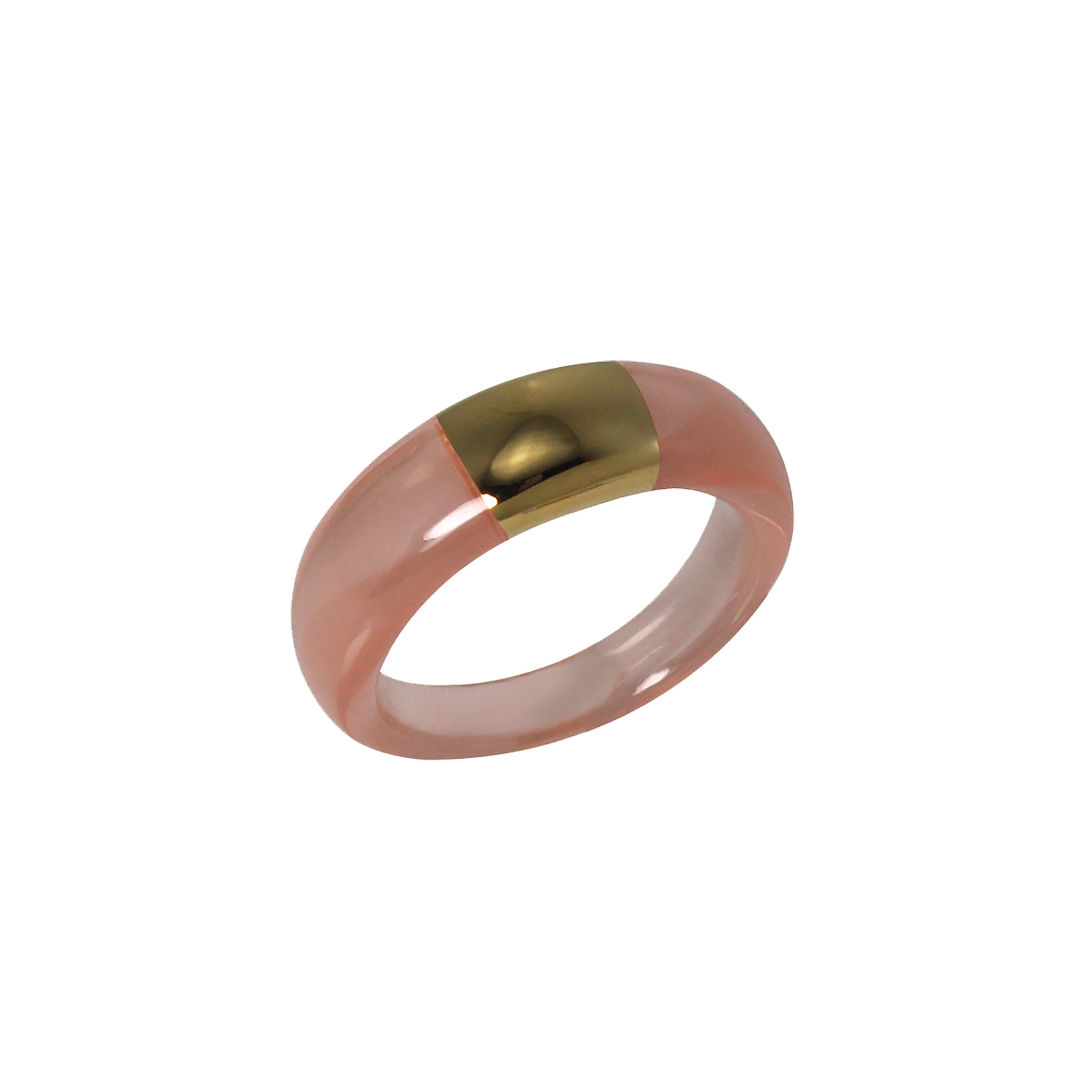 Whisper Ring - Frosty Lobster With Gold Detail