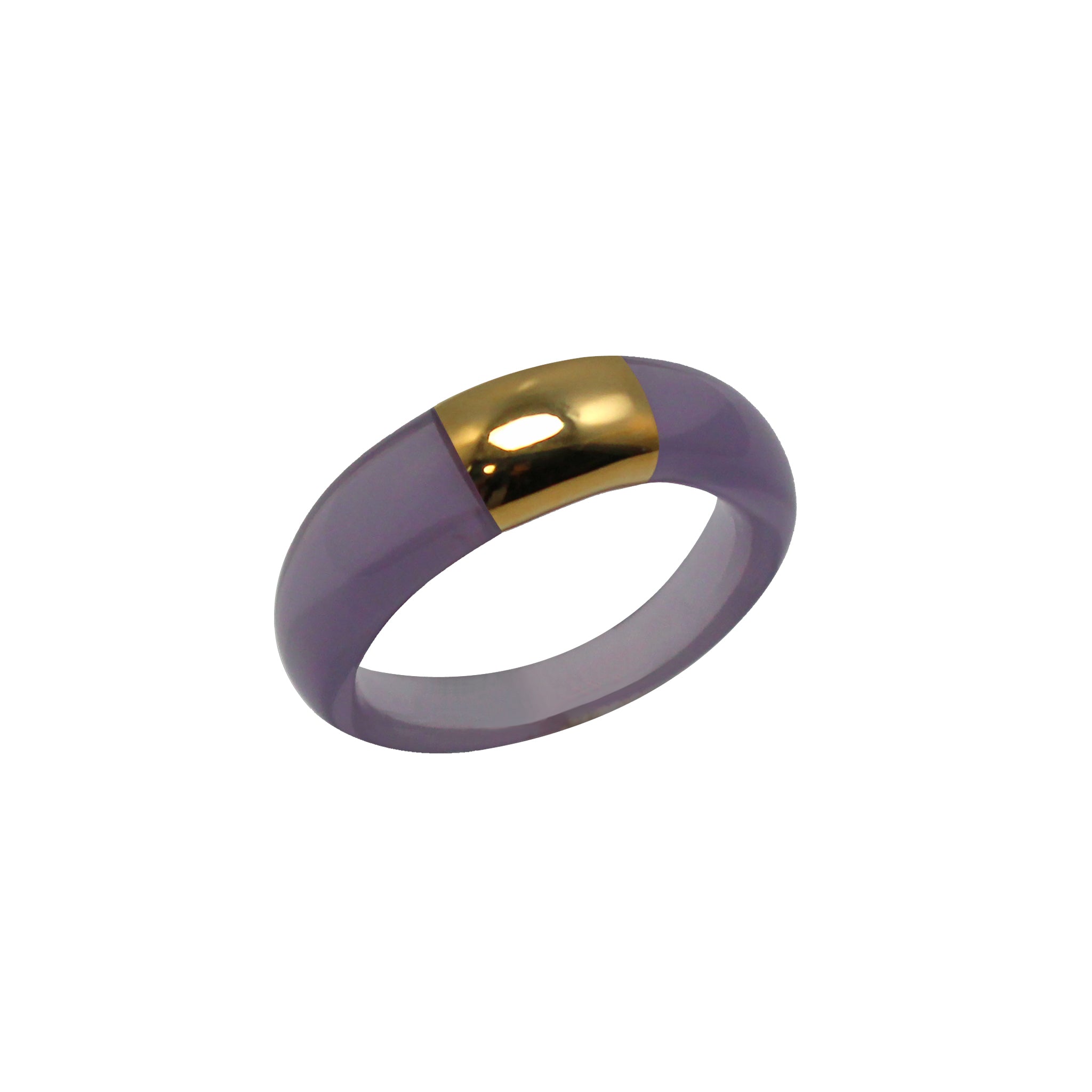 Whisper Ring - Inky Violet with Gold Detail