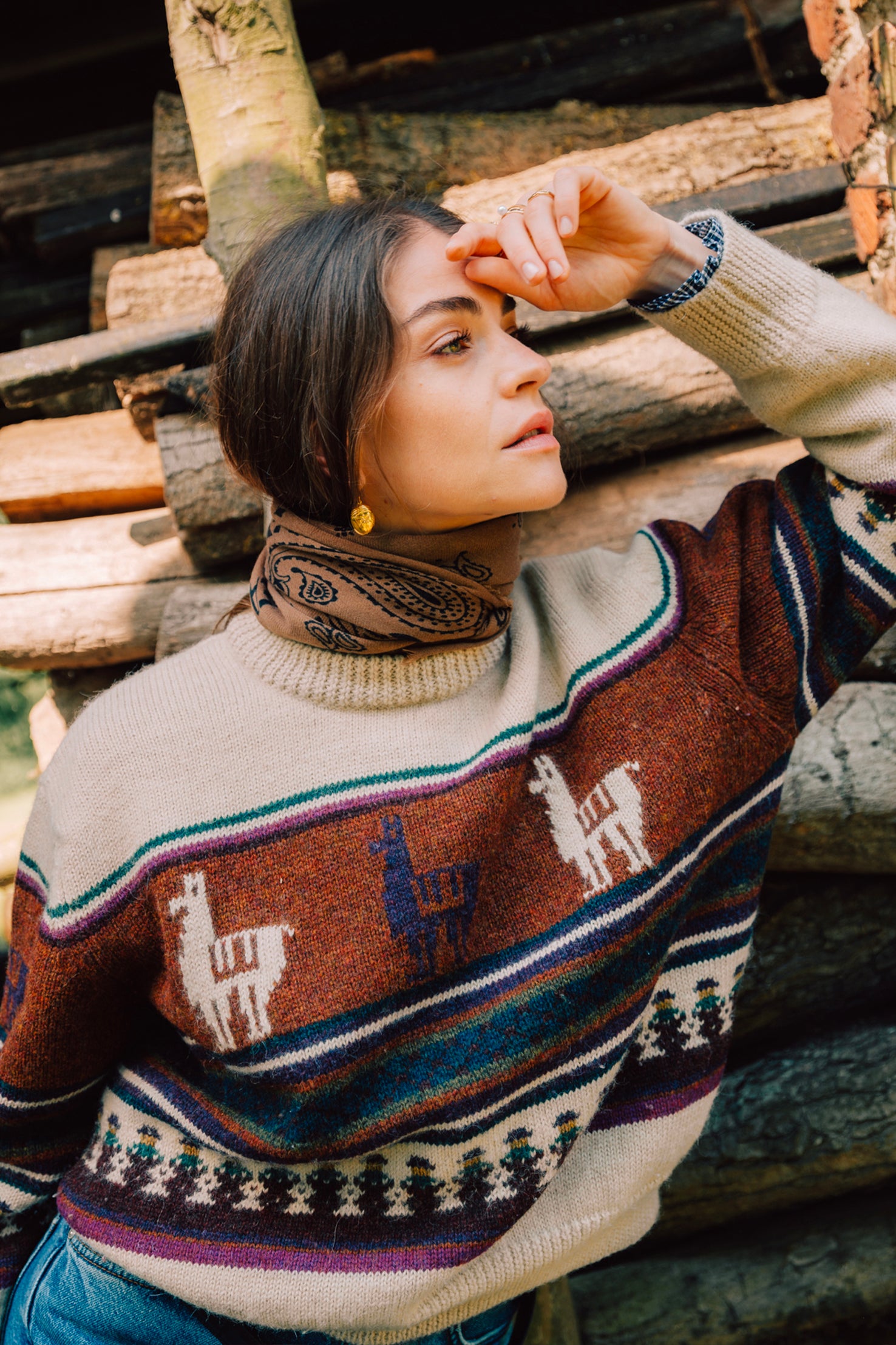 Wool Bandanas - Malt - Black