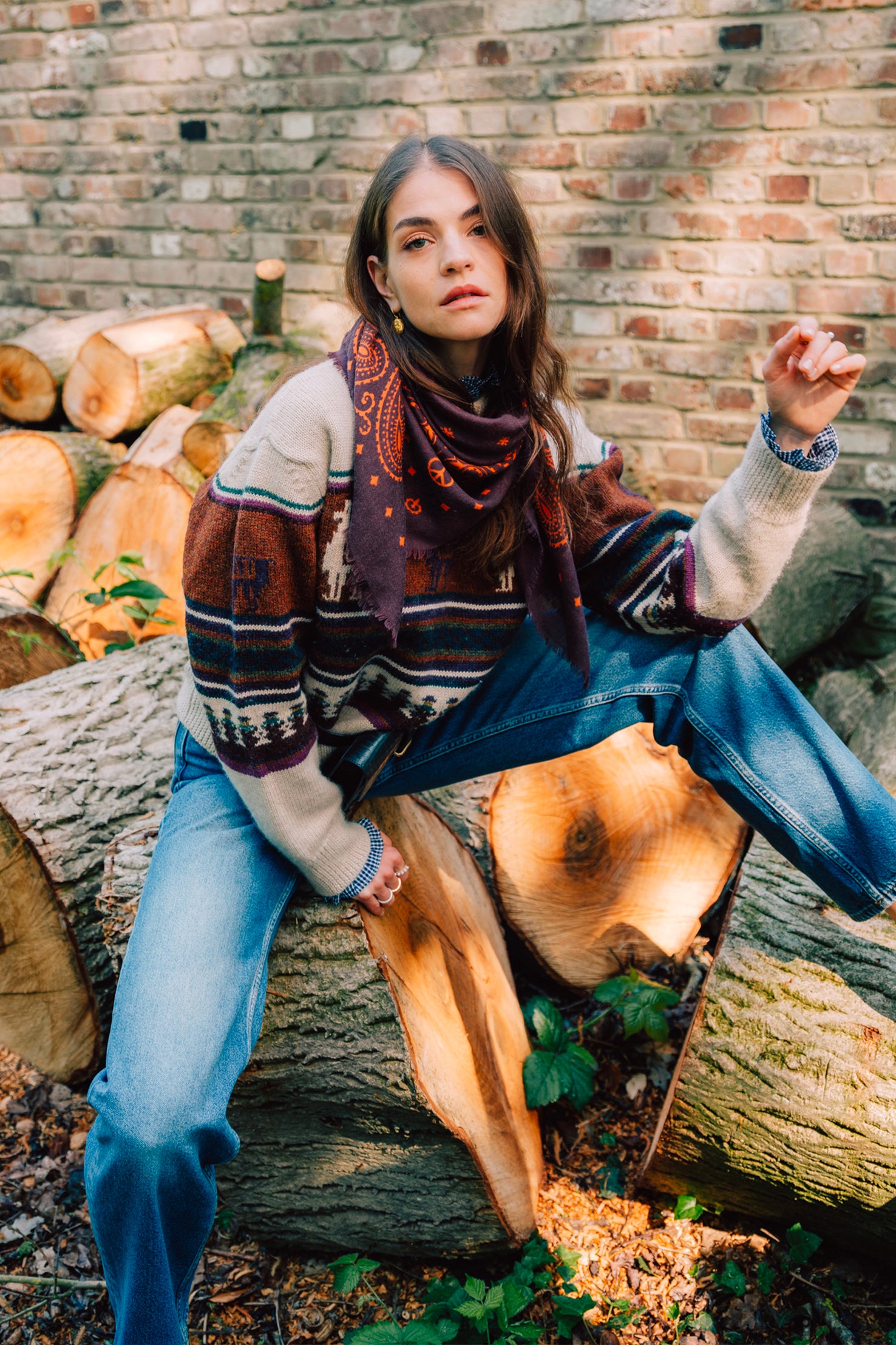 Wool Bandanas - Fudge - Paprika