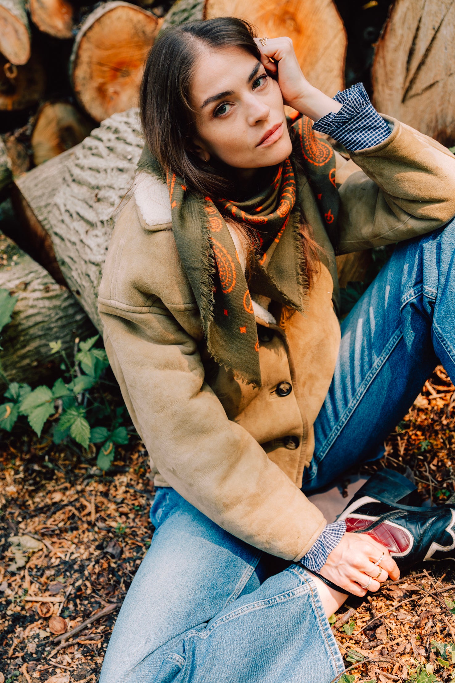 Wool Bandanas - Olive - Paprika