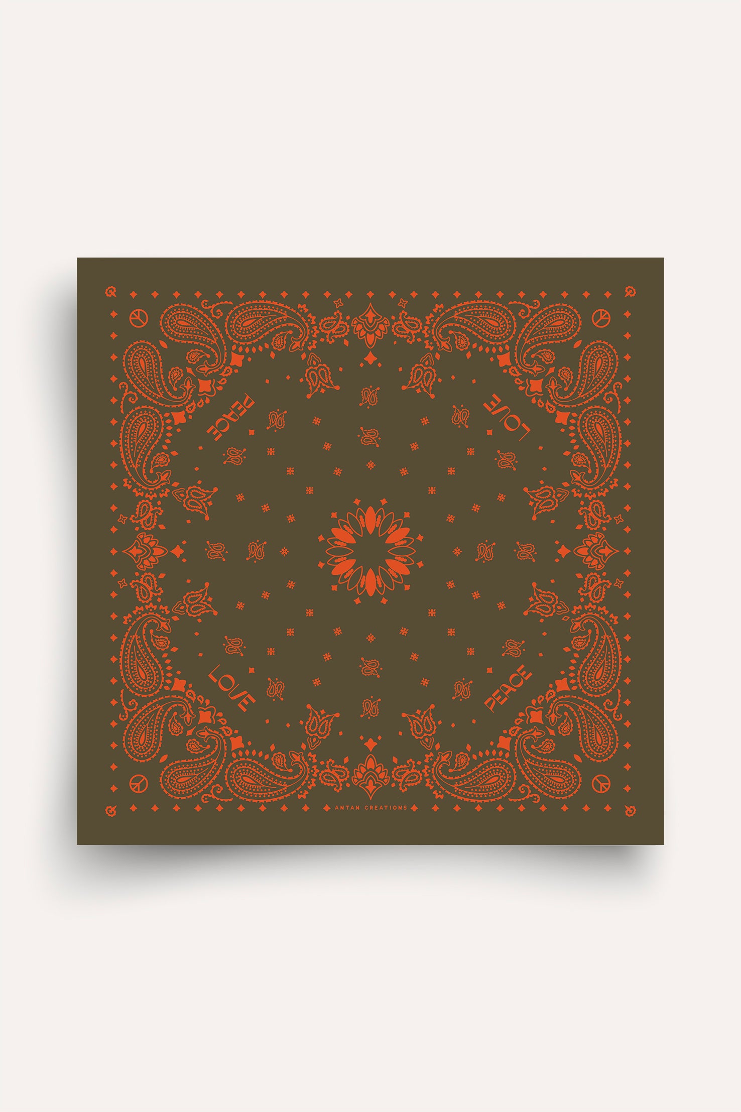 Wool Bandanas - Olive - Paprika