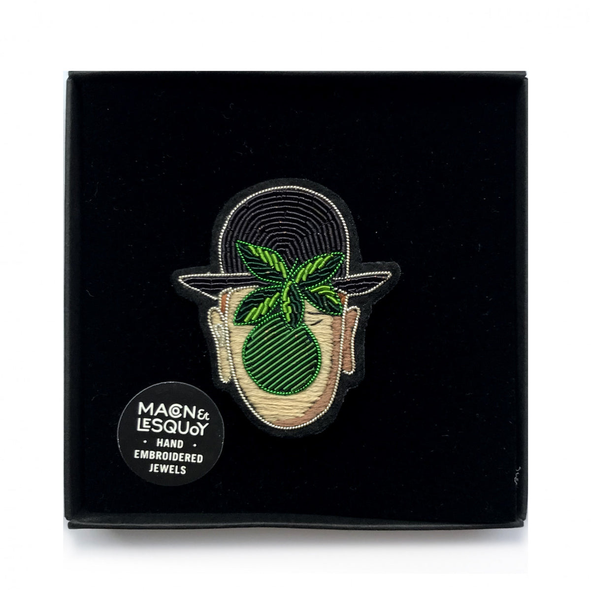 Magritte Face Brooch