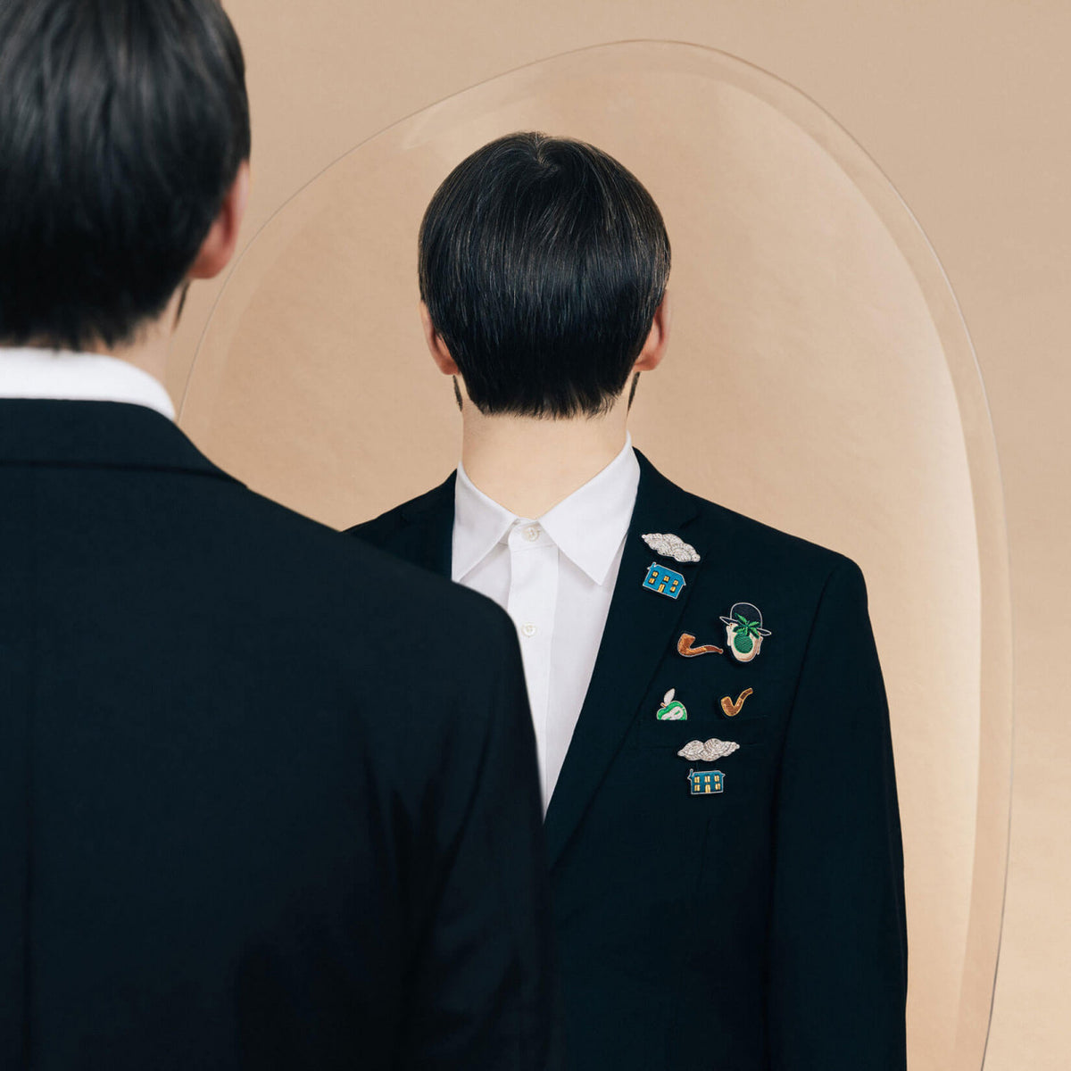Magritte Face Brooch