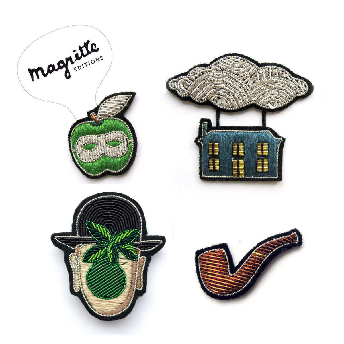 Magritte Face Brooch