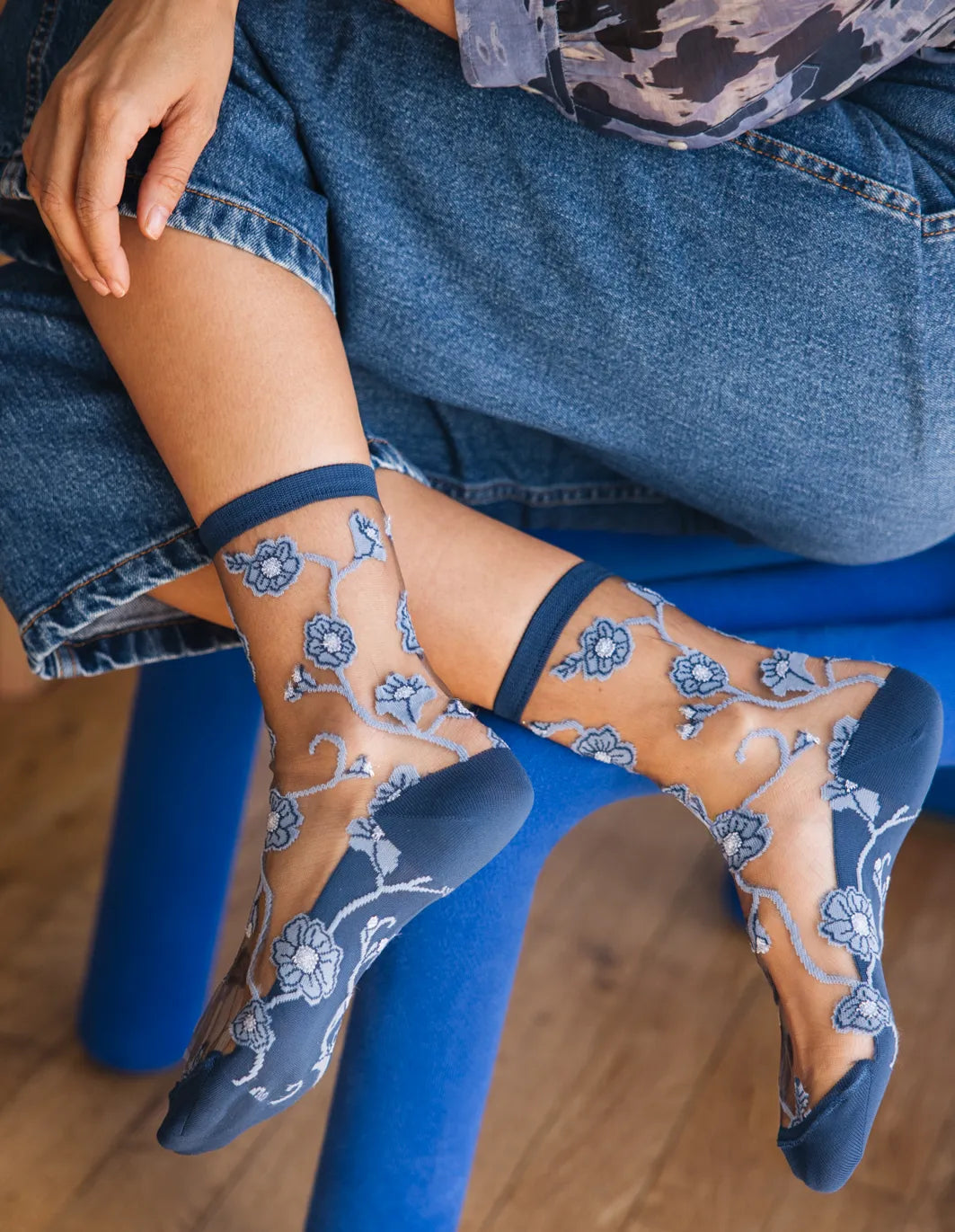 Sheer Floral Socks — Blomst Denim