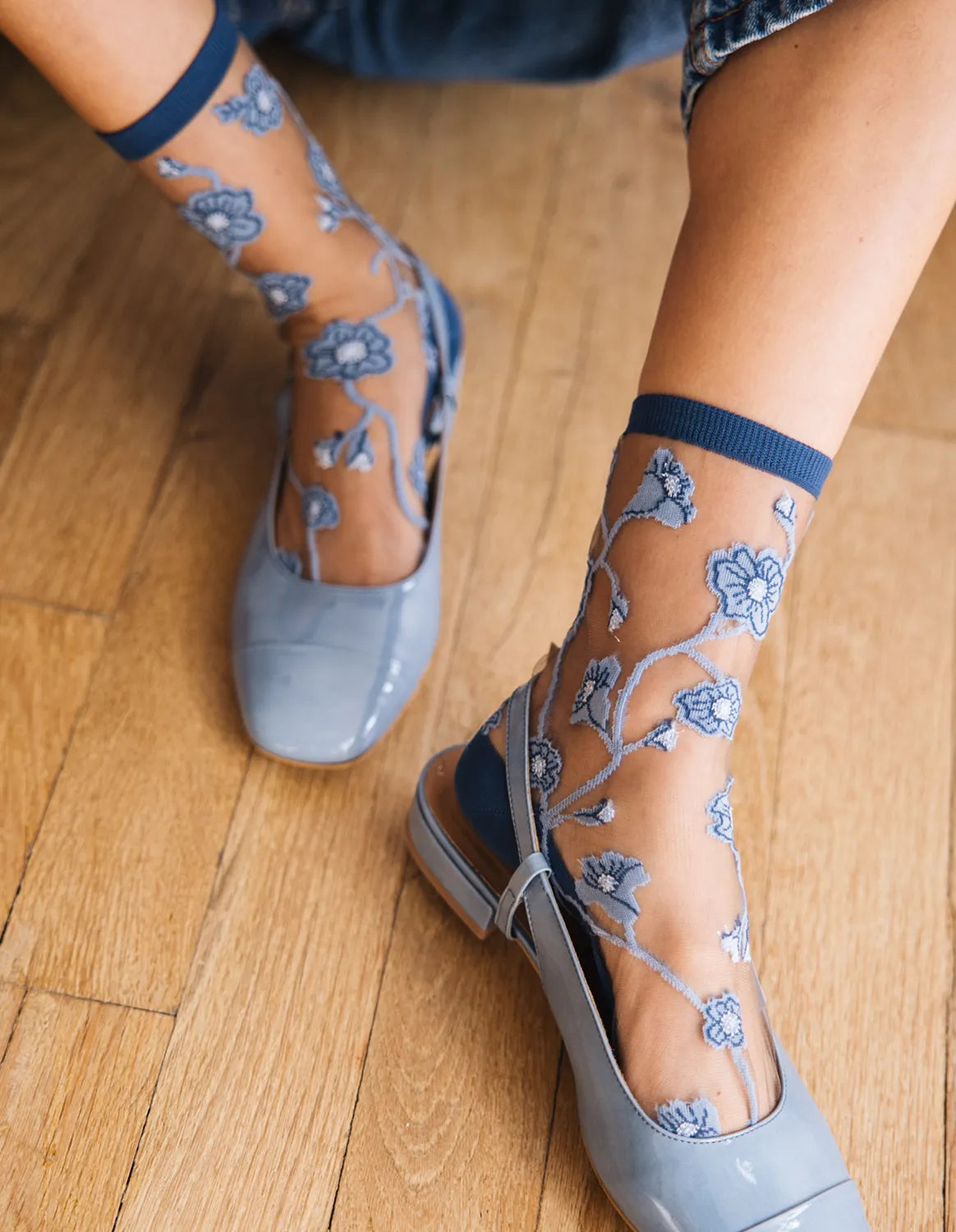 Sheer Floral Socks — Blomst Denim