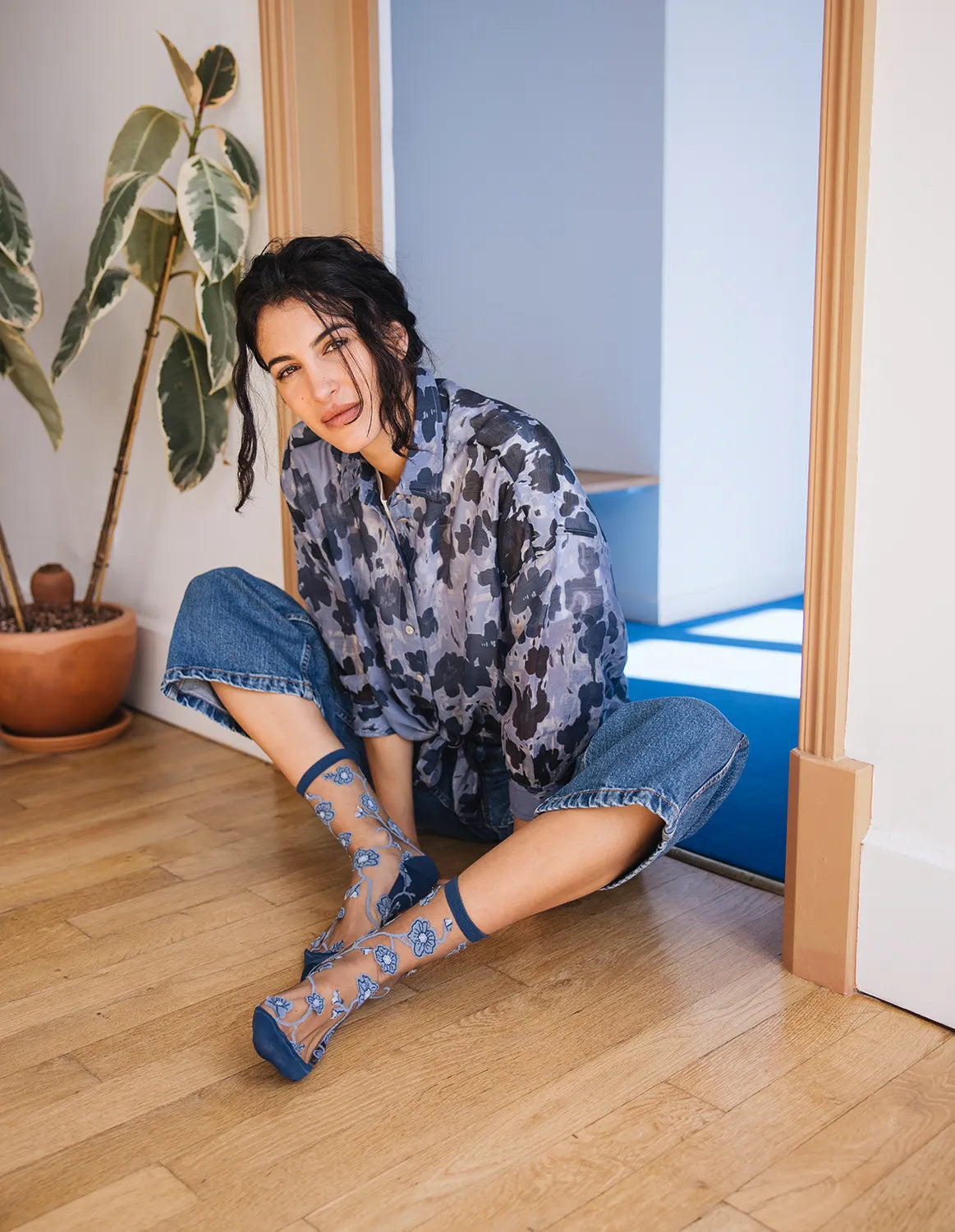 Sheer Floral Socks — Blomst Denim