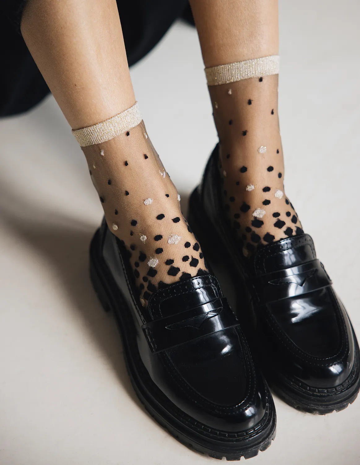 Sheer Polka Dot Socks — Nakameguro Gold