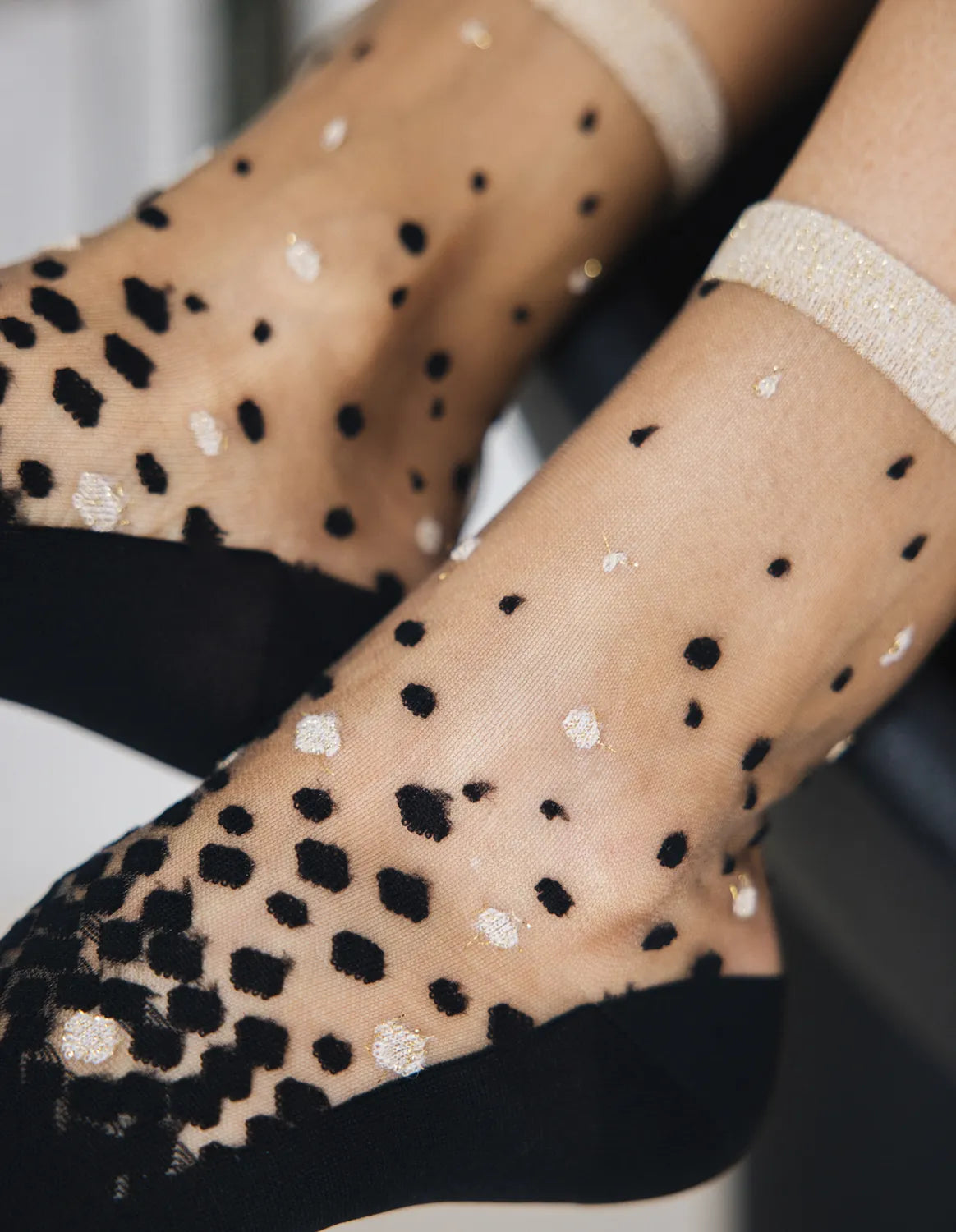 Sheer Polka Dot Socks — Nakameguro Gold