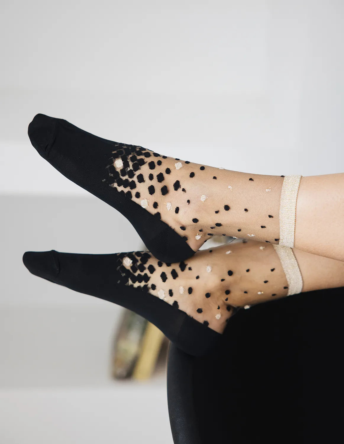 Sheer Polka Dot Socks — Nakameguro Gold