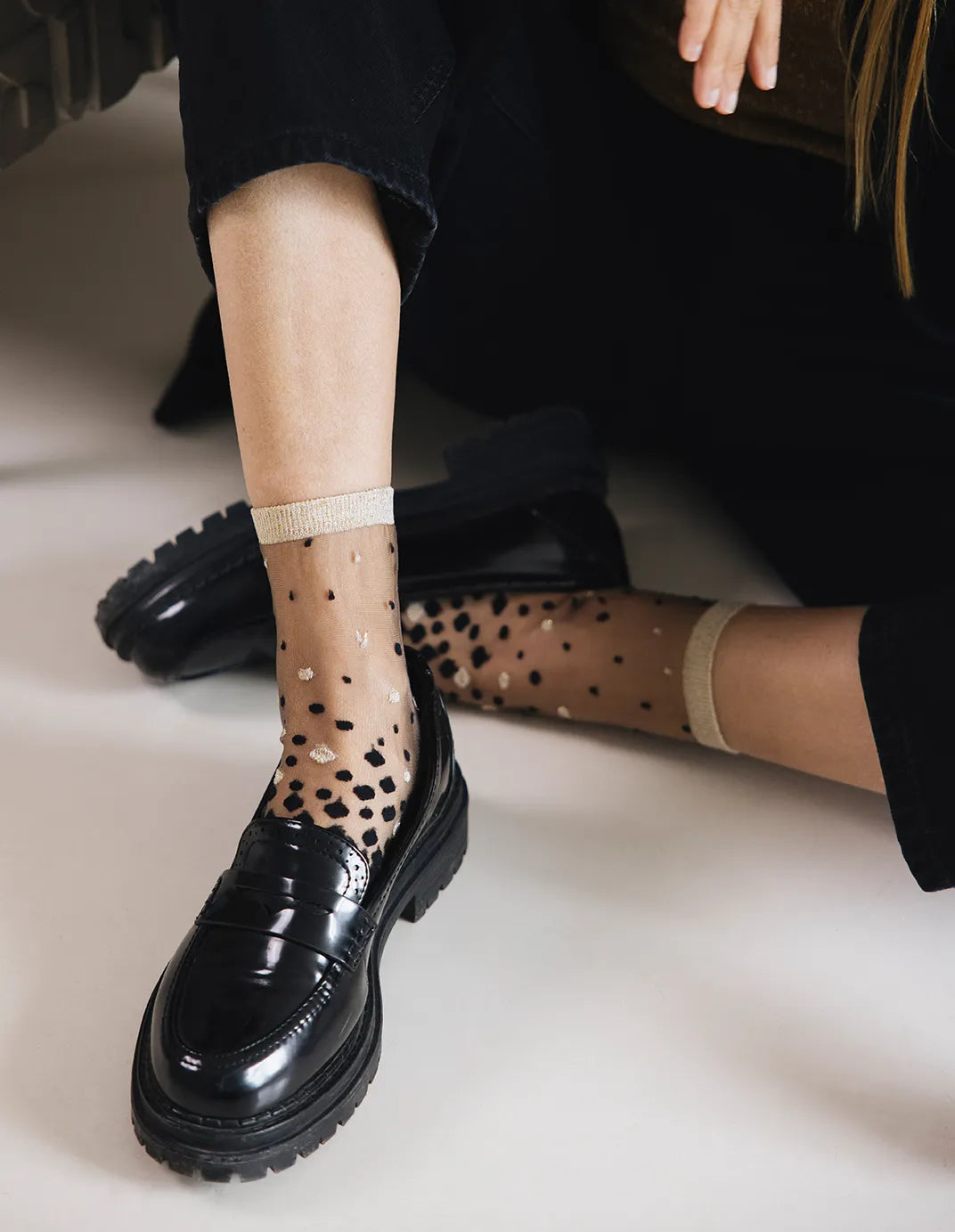 Sheer Polka Dot Socks — Nakameguro Gold