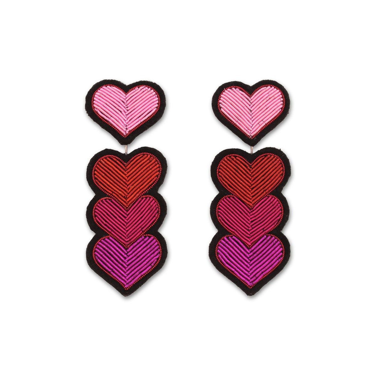 Grenadine Hearts Clip-On Earrings