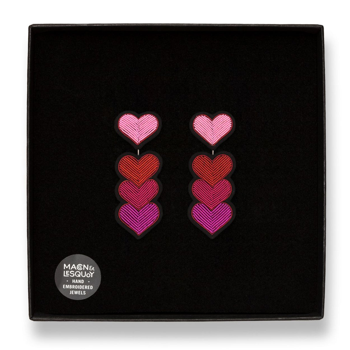 Grenadine Hearts Clip-On Earrings