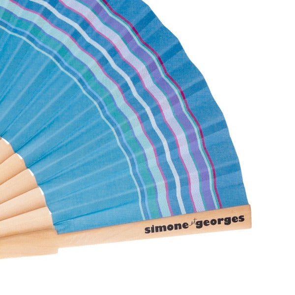 Cotton and wood hand fan - Anne