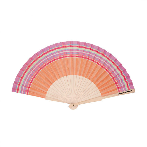 Cotton and wood hand fan - Carnac