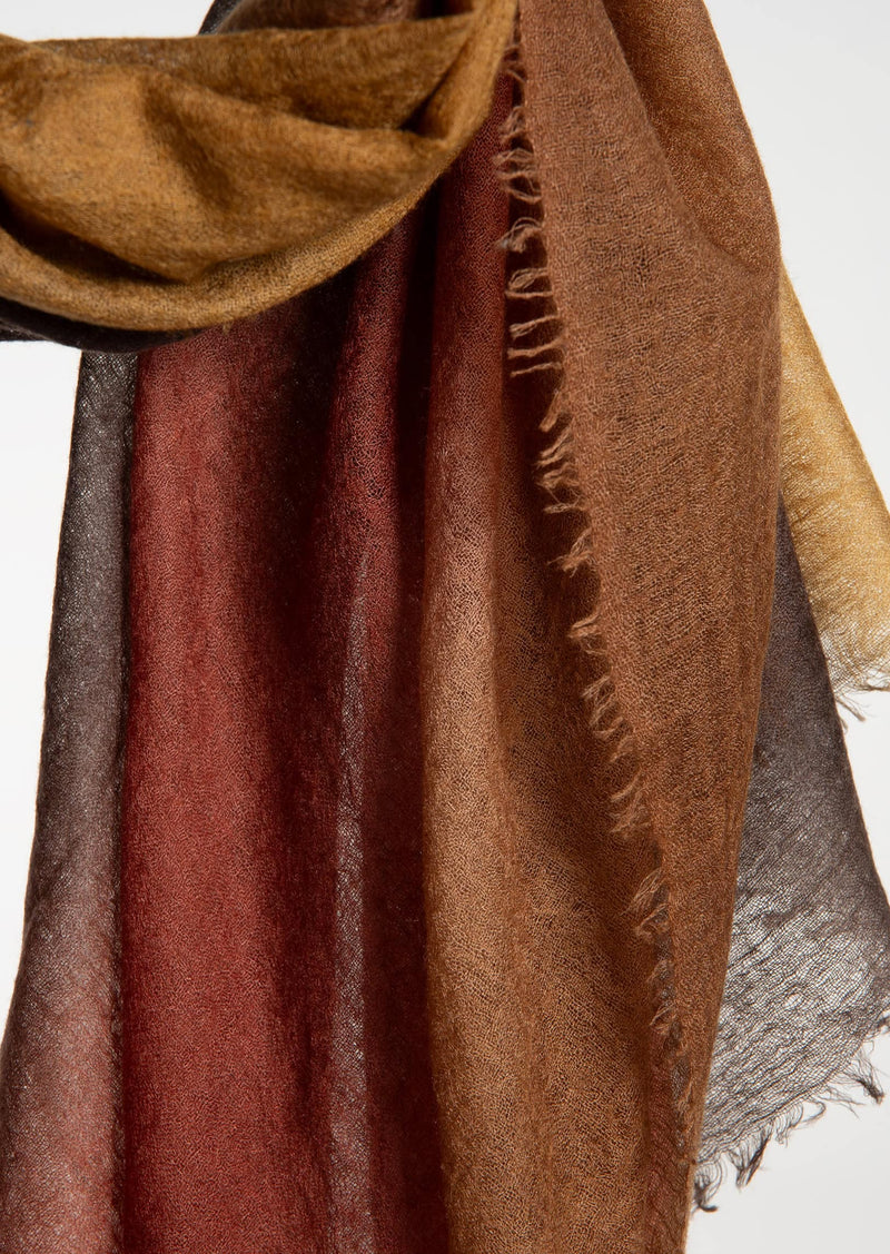 Souffle Semi-Felted Cashmere Shawl Degrade Fire