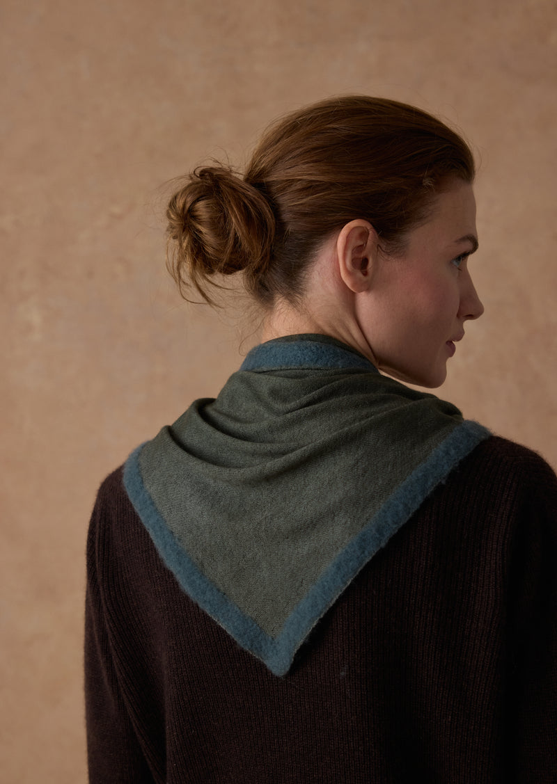 Cashmere & Silk Bandana with Felted Borders Elder & Nectar