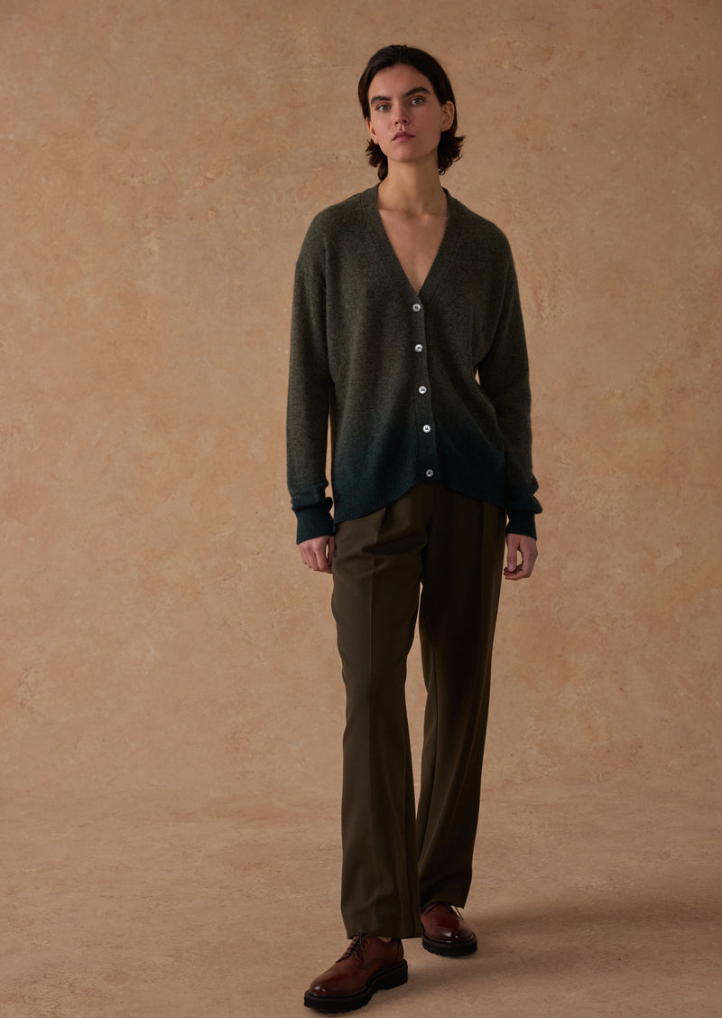 Air Classic Cashmere Cardigan Ombre Army & Timber