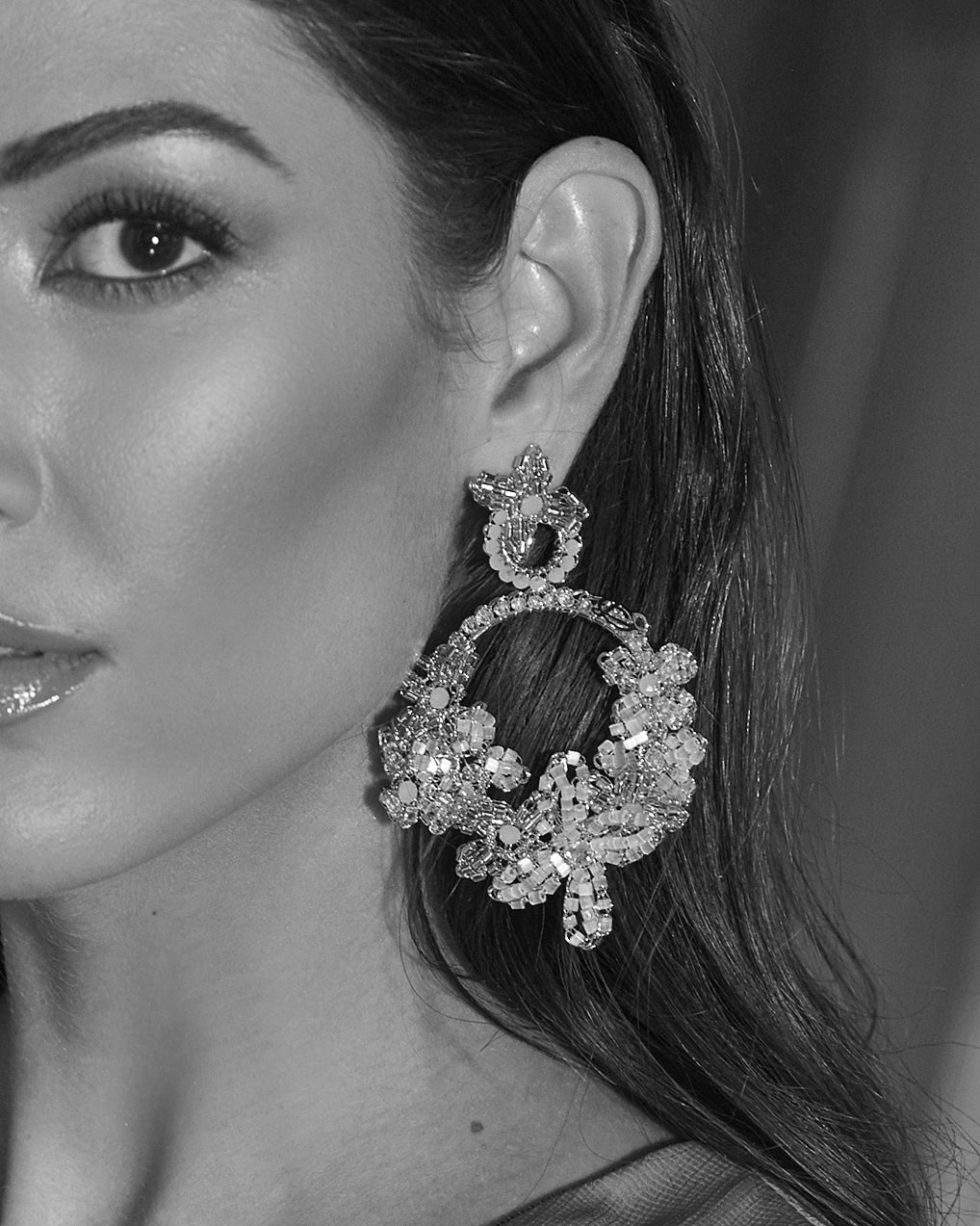 Golden Mix Garden Large Handmade Crochet Earrings