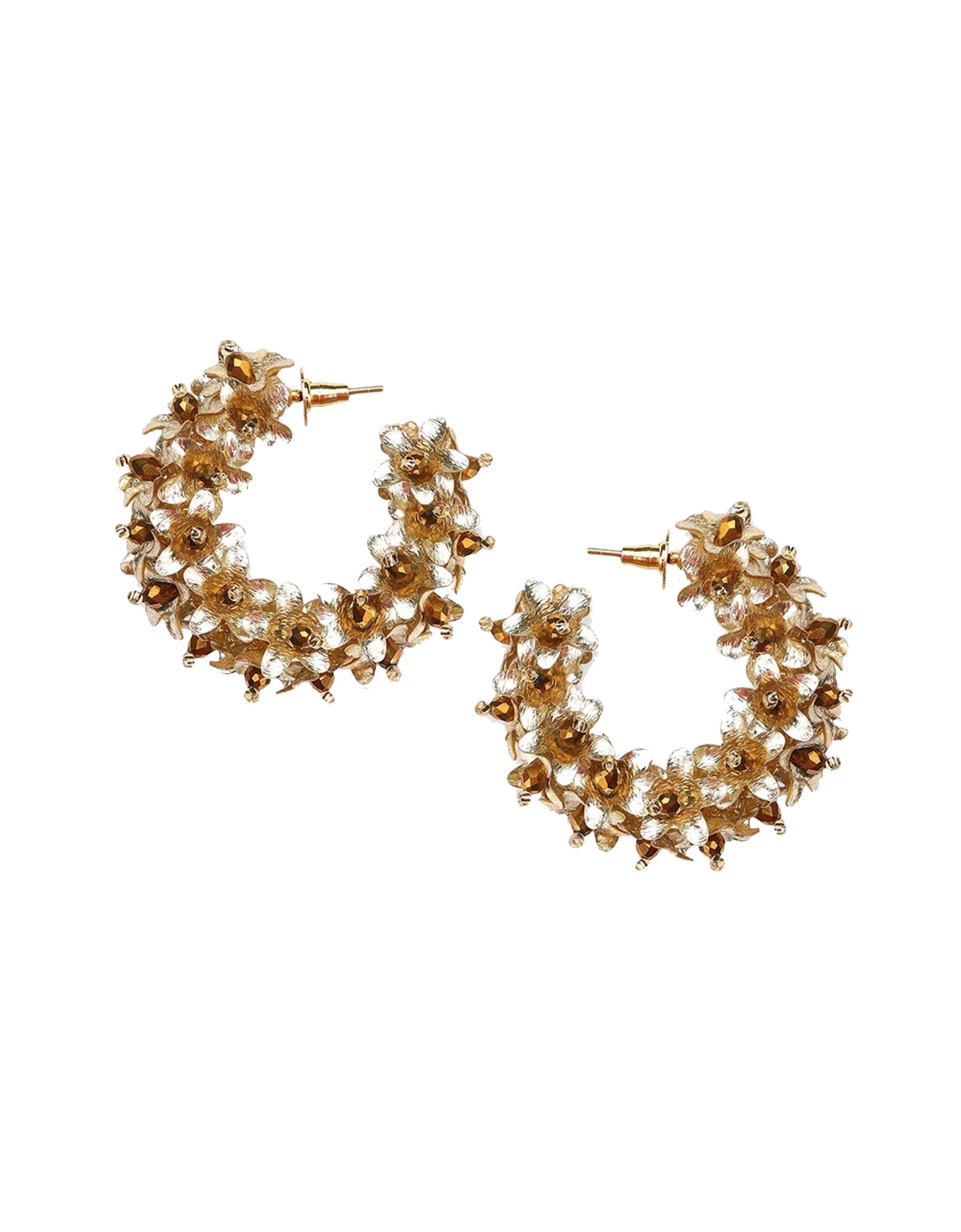 Small Flower hoops Gold