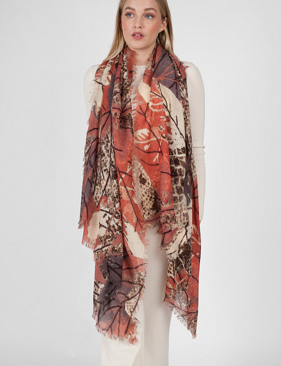 Lama W - Print Stole - Orange