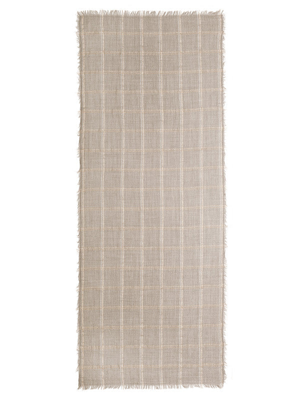 Livia Metallized Check Stole - Beige