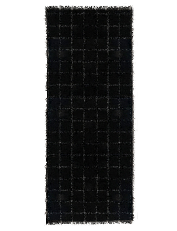 Livia Metallized Check Stole - Black