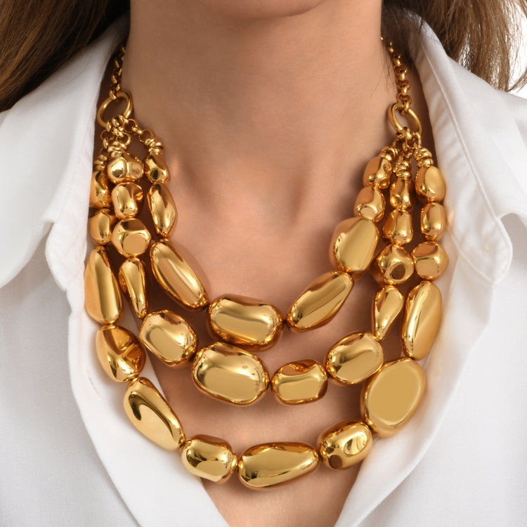 Loulou Adjustable Triple Chain Necklace - Gold