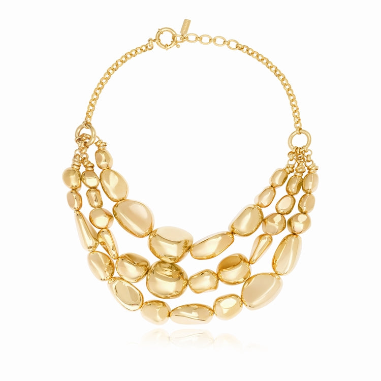 Loulou Adjustable Triple Chain Necklace - Gold