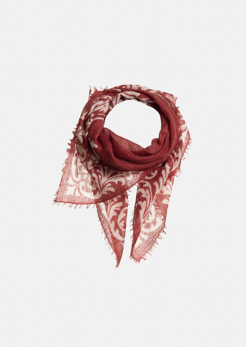 Souffle Square Cashmere Print Shawl Royal Bloom Lacquer
