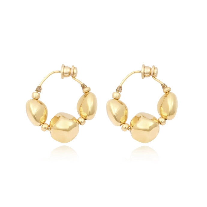 Small Loulou Hoop Earrings in Gold-Plated Metal – Gold