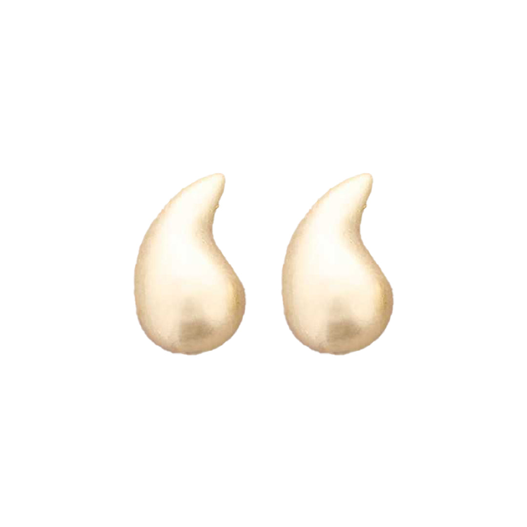 Small Metallic Drop Stud Earrings - Gold