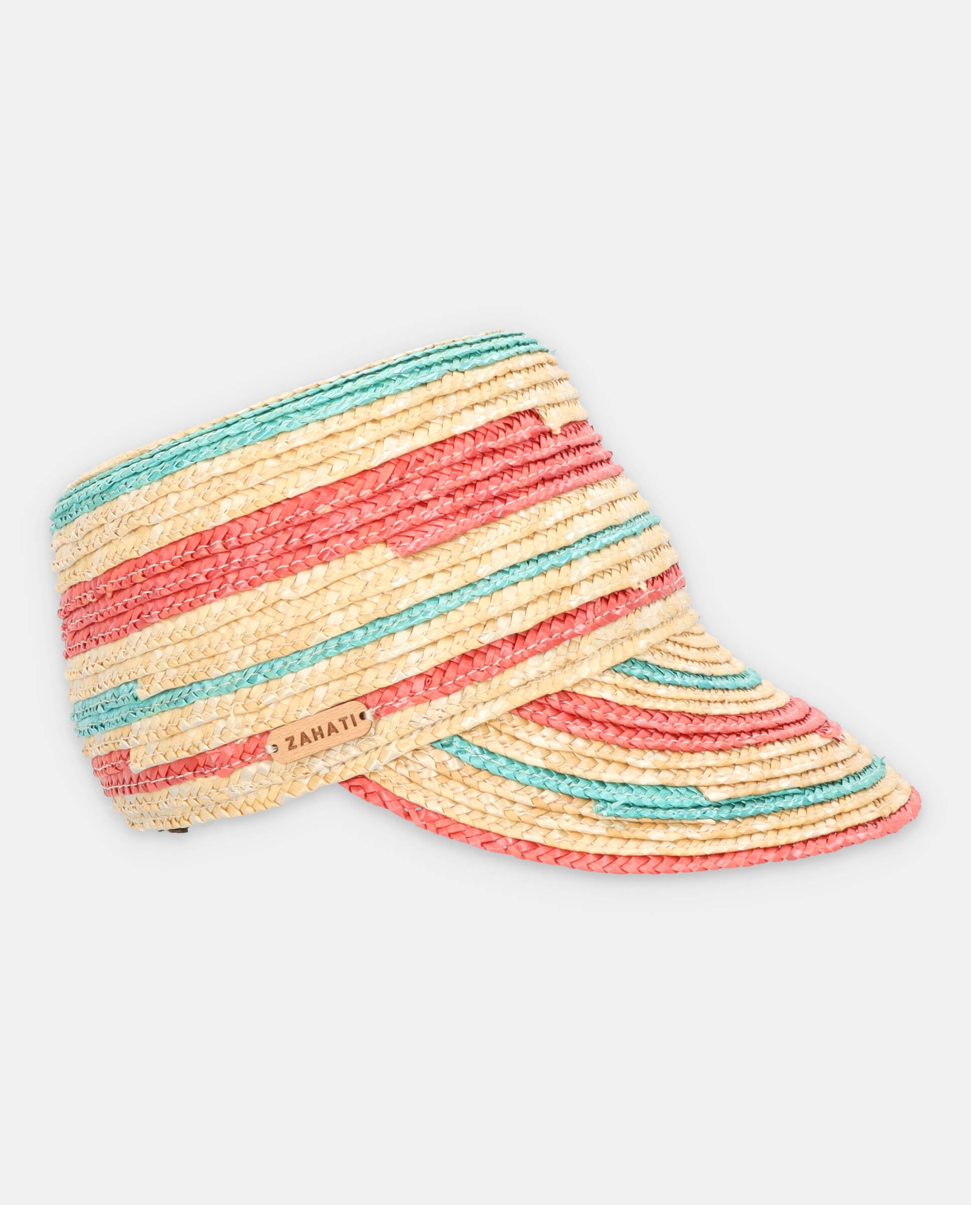 Striped Straw Cap - Red / Aqua